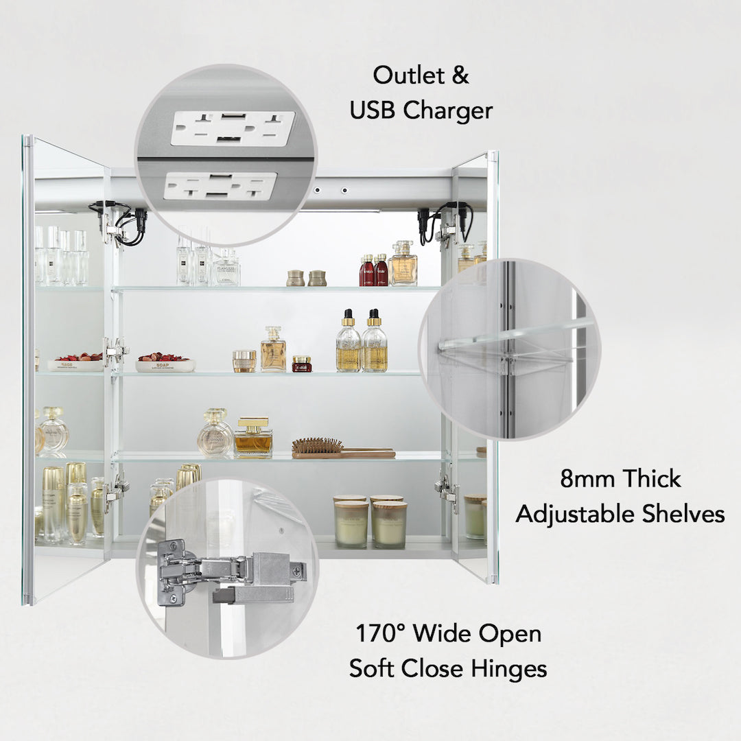 Blossom Pillar LED Medicine Cabinet MCL1