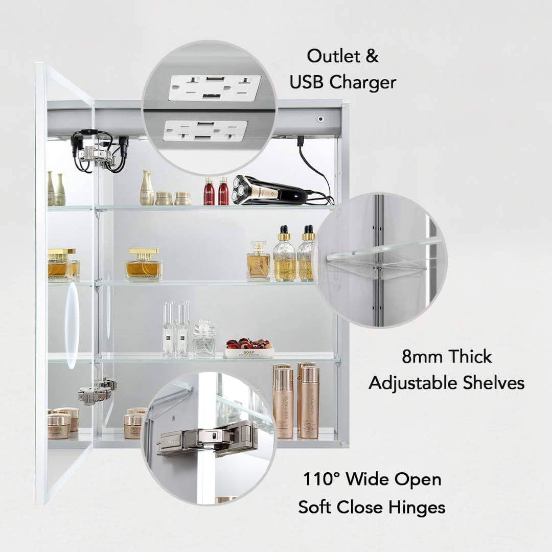 Blossom Sirius LED Medicine Cabinet with Clock MCL3