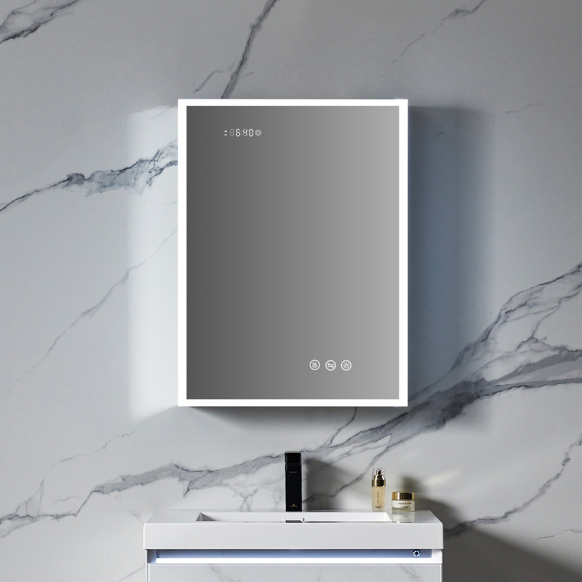 Blossom Sirius LED Medicine Cabinet with Clock MCL3