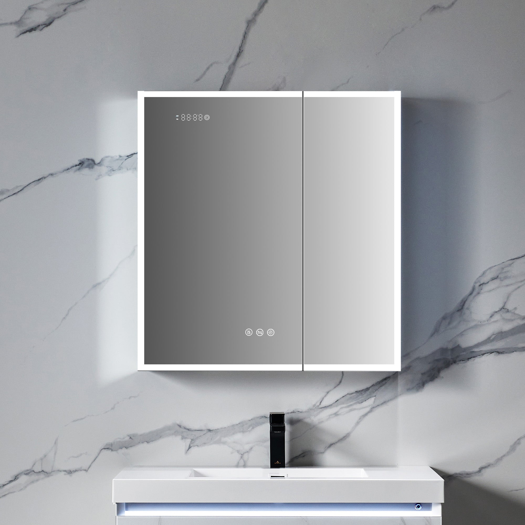 Blossom Sirius LED Medicine Cabinet with Clock MCL3