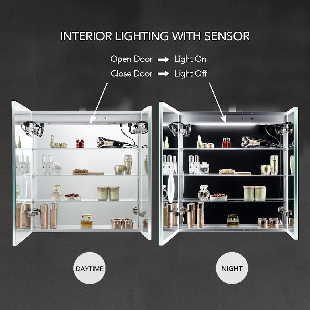 Blossom Sirius LED Medicine Cabinet with Clock MCL3
