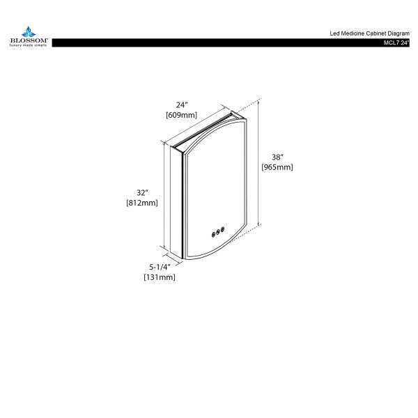 Castor - 24 Inch LED Medicine Cabinet