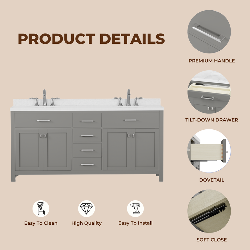 Caroline 72" Double Bath Vanity