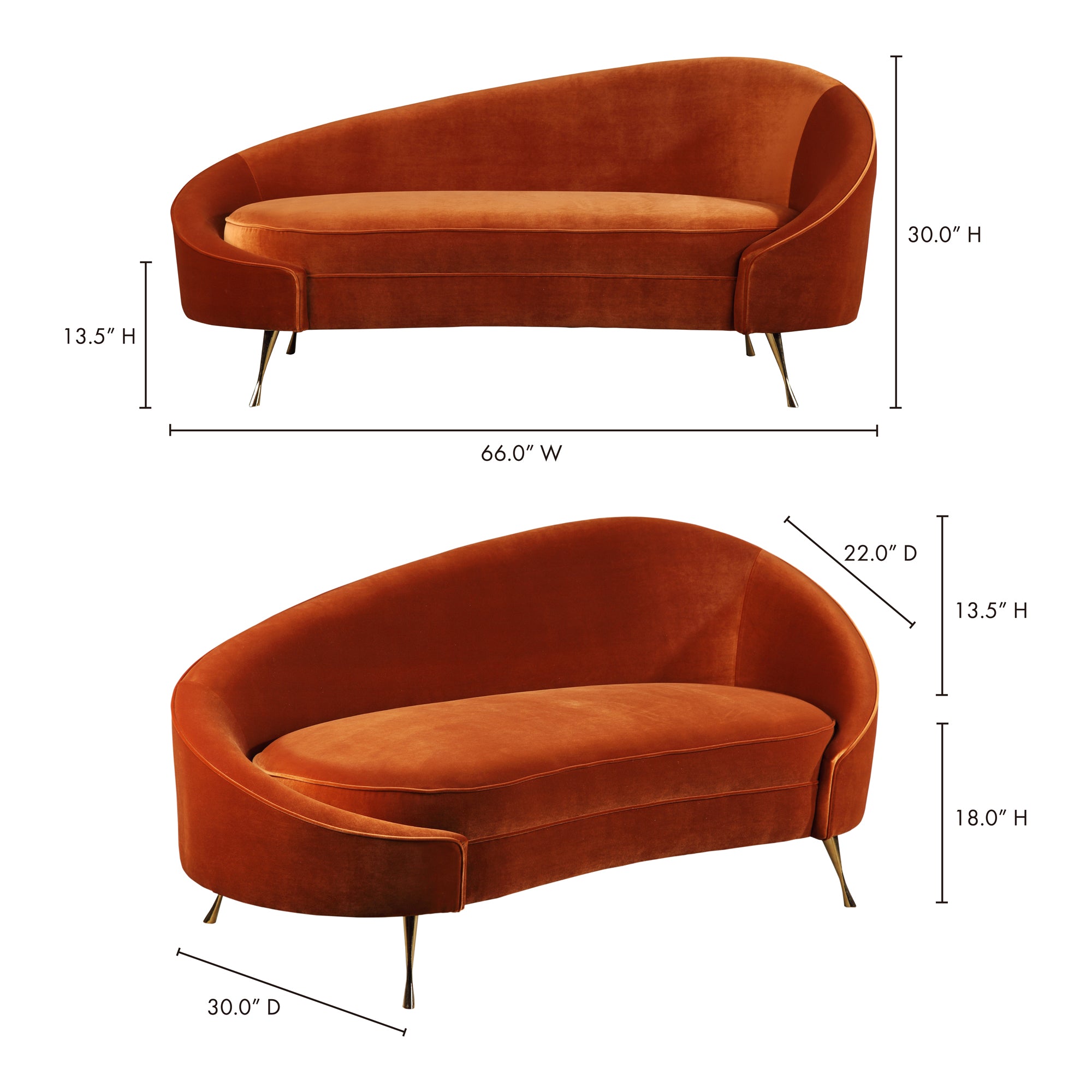 Moes Abigail Chaise Umber ME-1053-12
