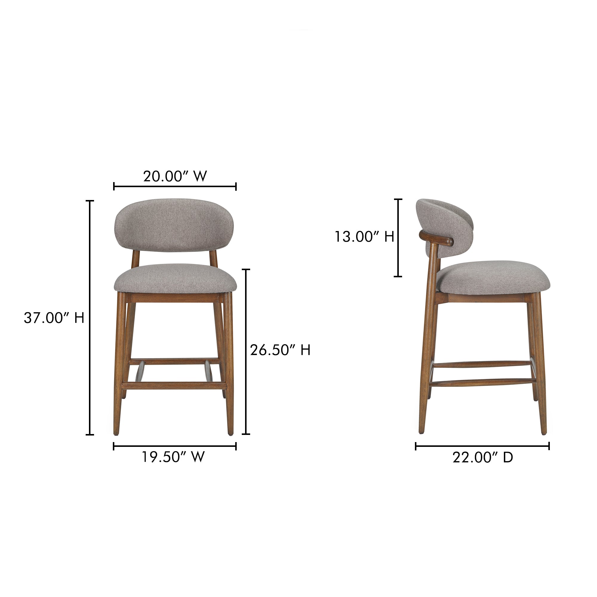 Moes Ellie Counter Stool Light Brown ME-1070-21
