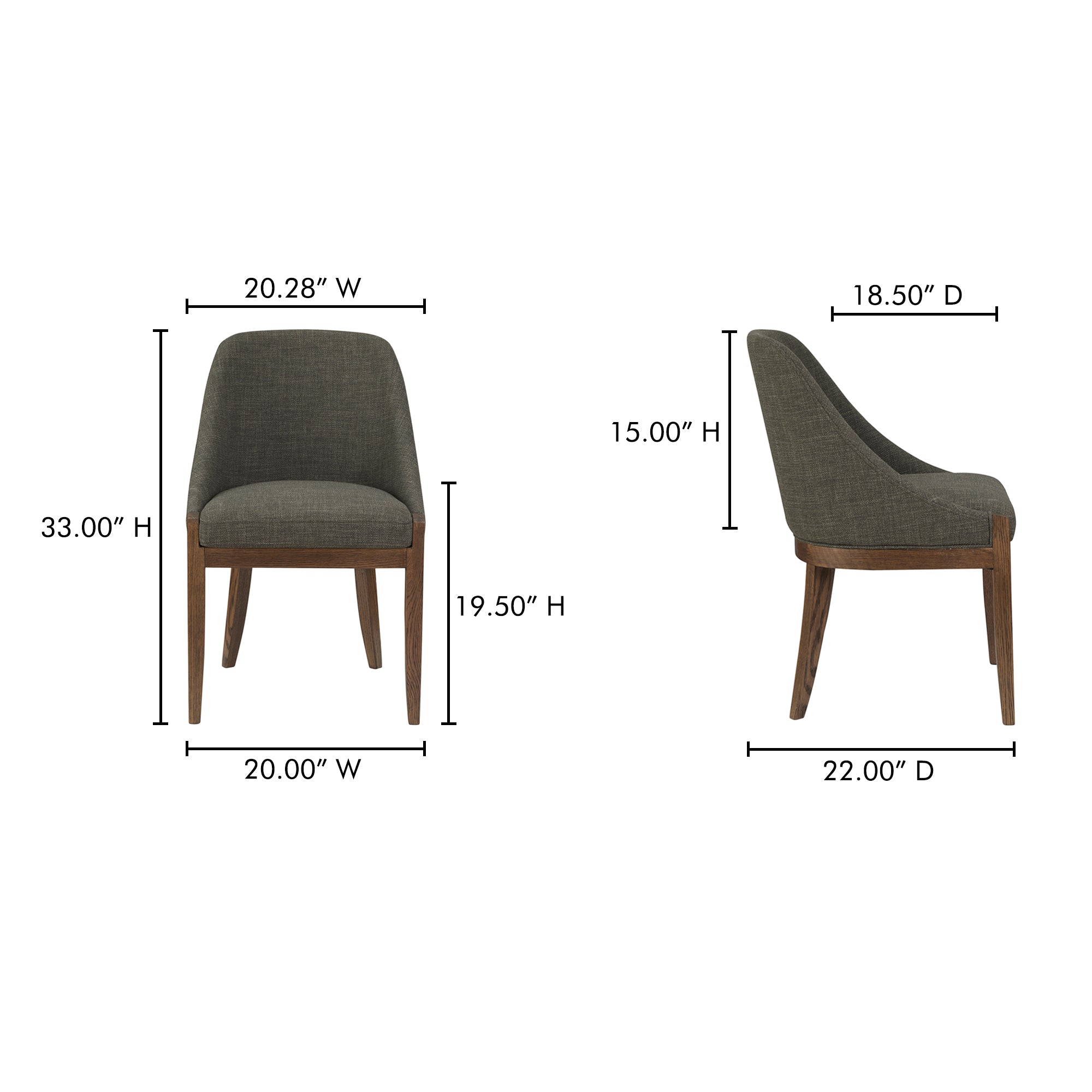 Moes Edward Dining Chair Heather Green ME-1071-27