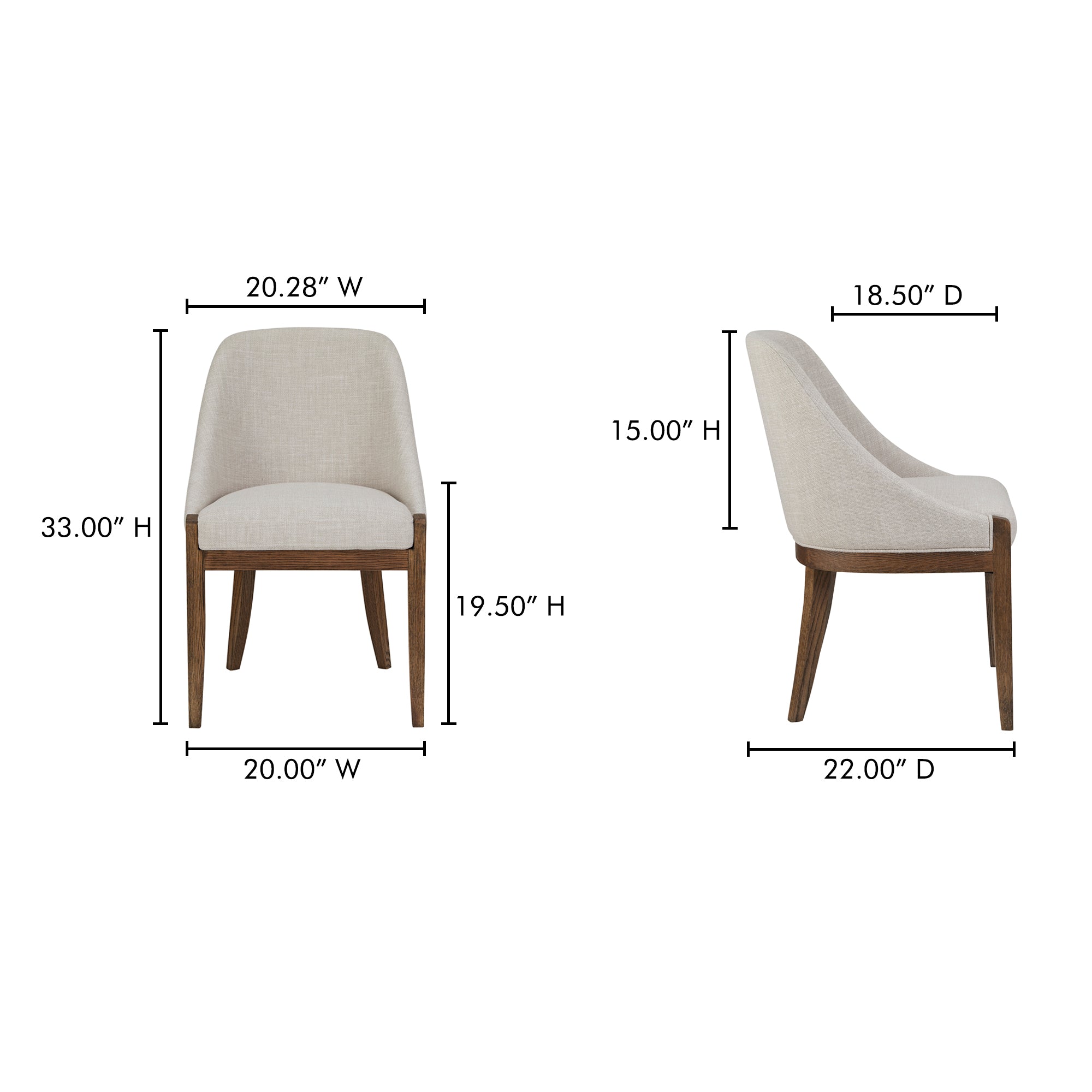 Moes Edward Dining Chair Heather Beige ME-1071-34