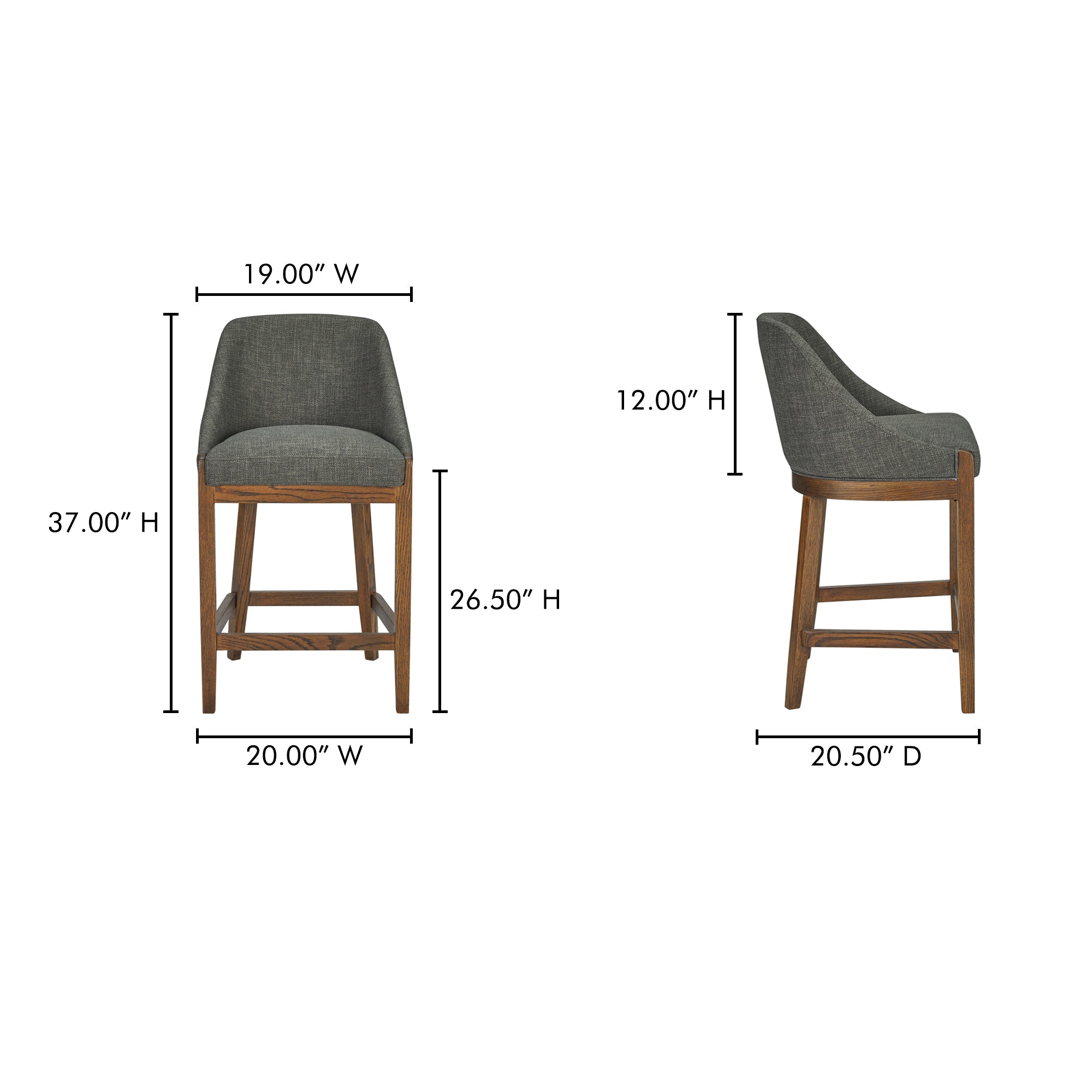 Moes Edward Counter Stool Heather Green ME-1072-27