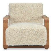 Moes Eckersley Lounge Chair Cream Faux Fur ME-1073-05