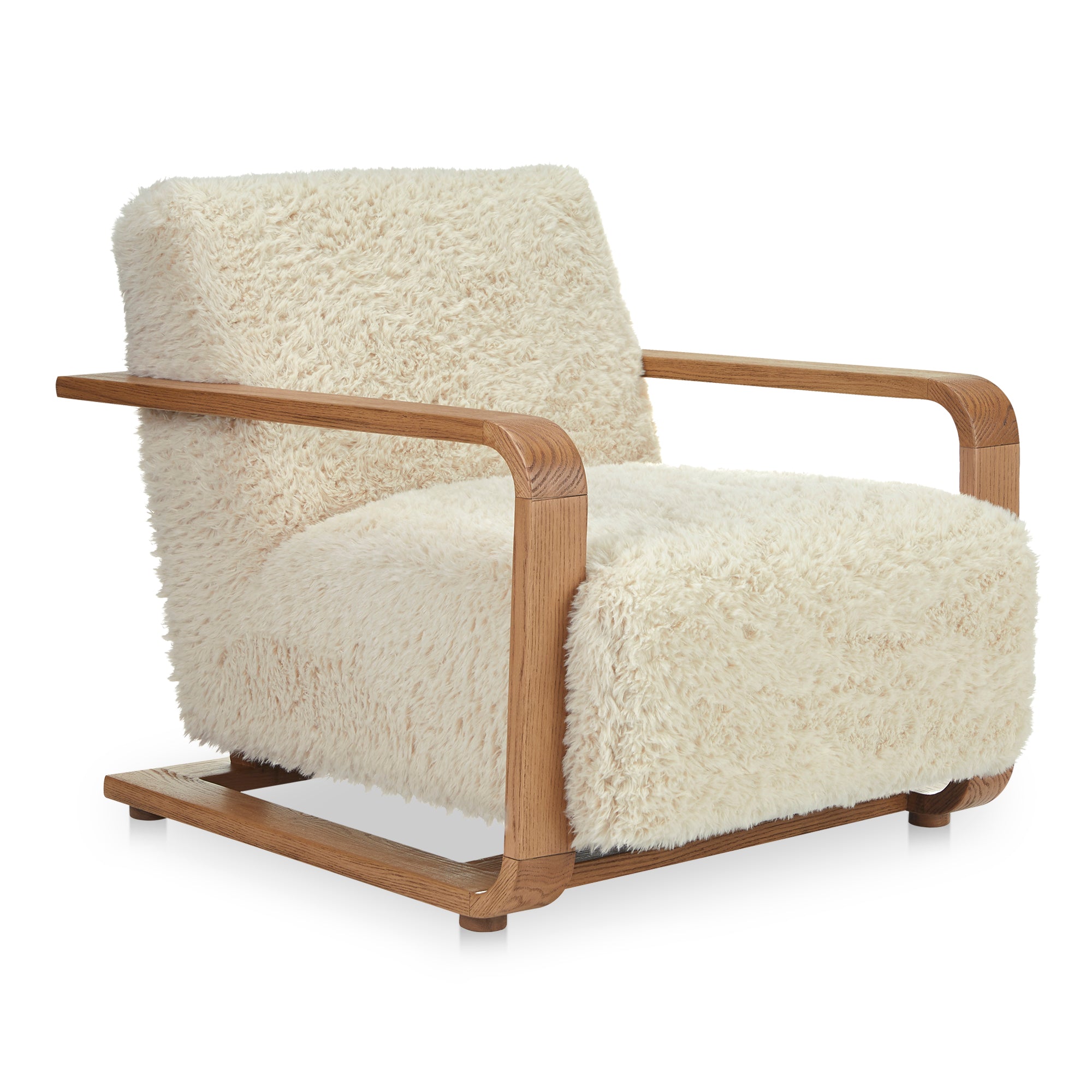 Moes Eckersley Lounge Chair Cream Faux Fur ME-1073-05