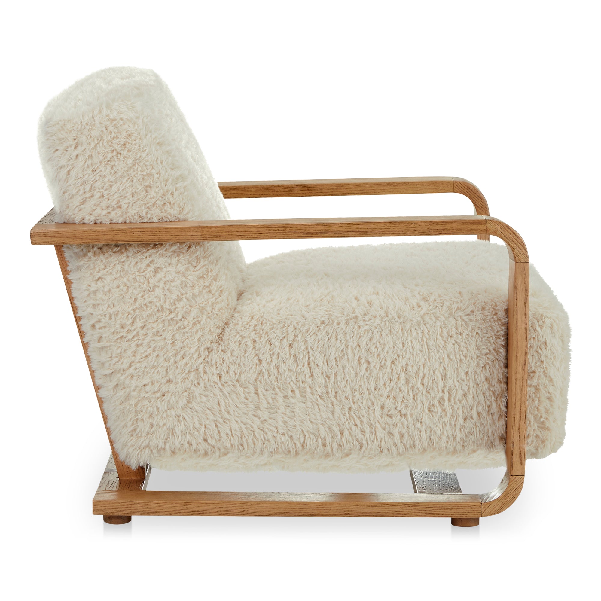 Moes Eckersley Lounge Chair Cream Faux Fur ME-1073-05