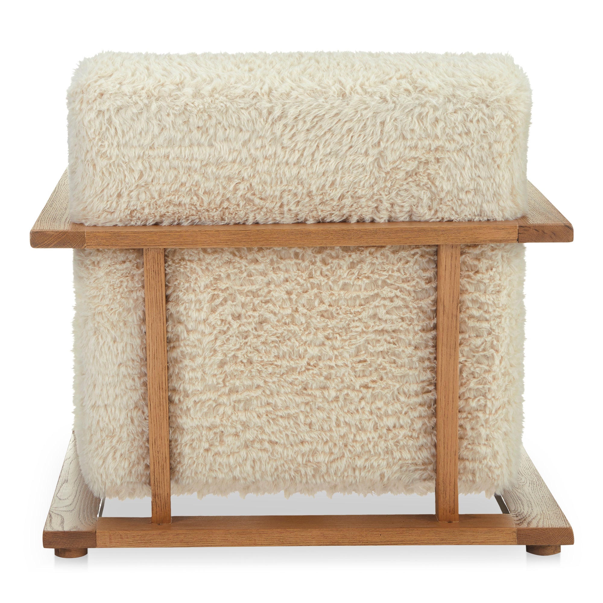 Moes Eckersley Lounge Chair Cream Faux Fur ME-1073-05