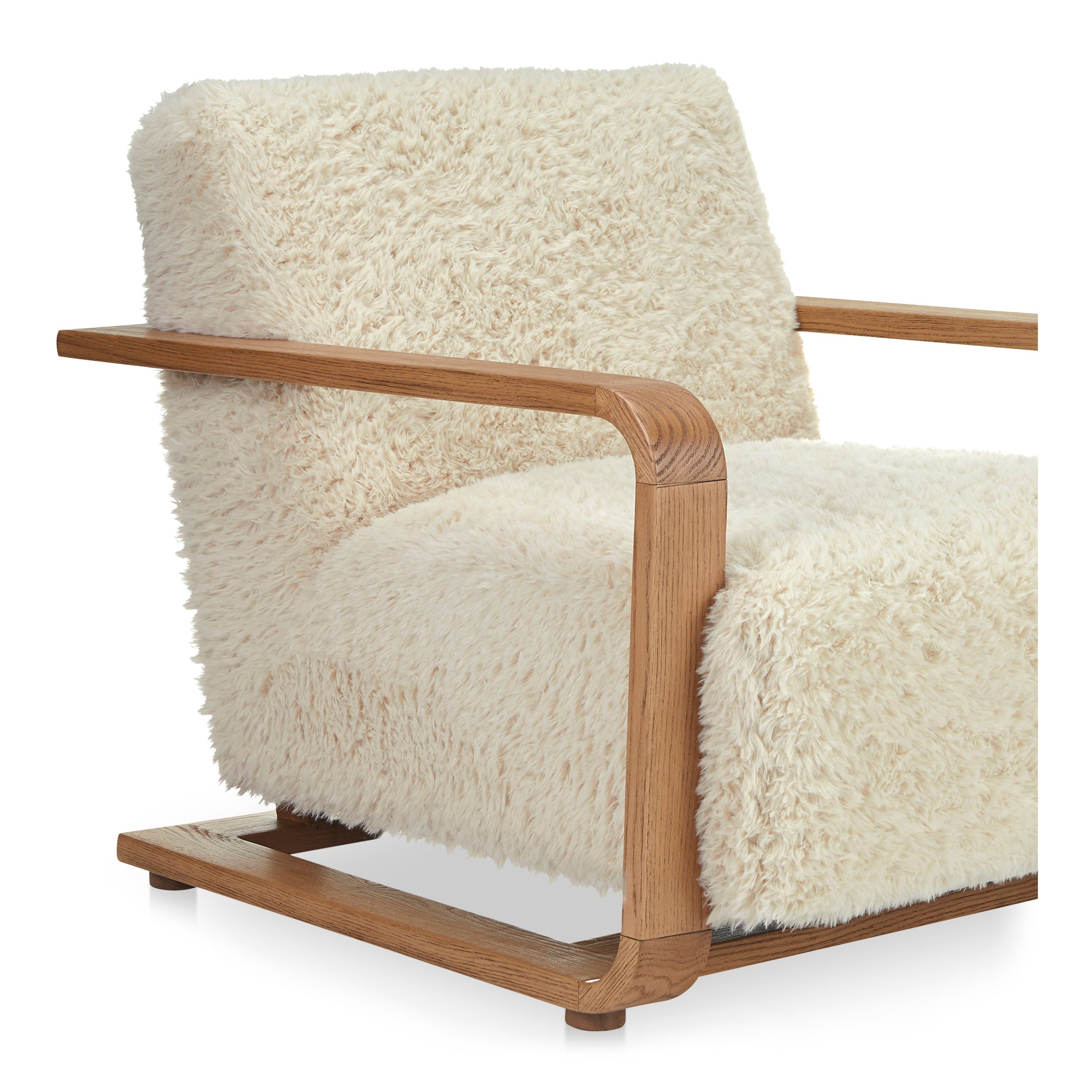 Moes Eckersley Lounge Chair Cream Faux Fur ME-1073-05