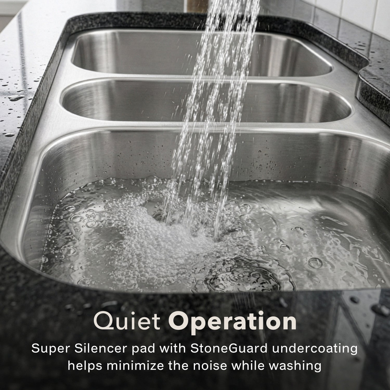 Houzer Medallion 40 inch Stainless Steel Undermount Triple Bowl Kitchen Sinks - MGT-4120