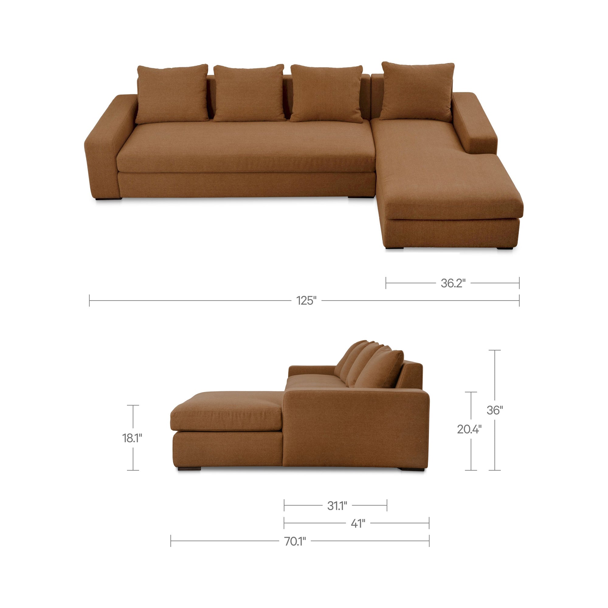 Moes Thomas Left Sectional Rust MO-1004-12-L-0
