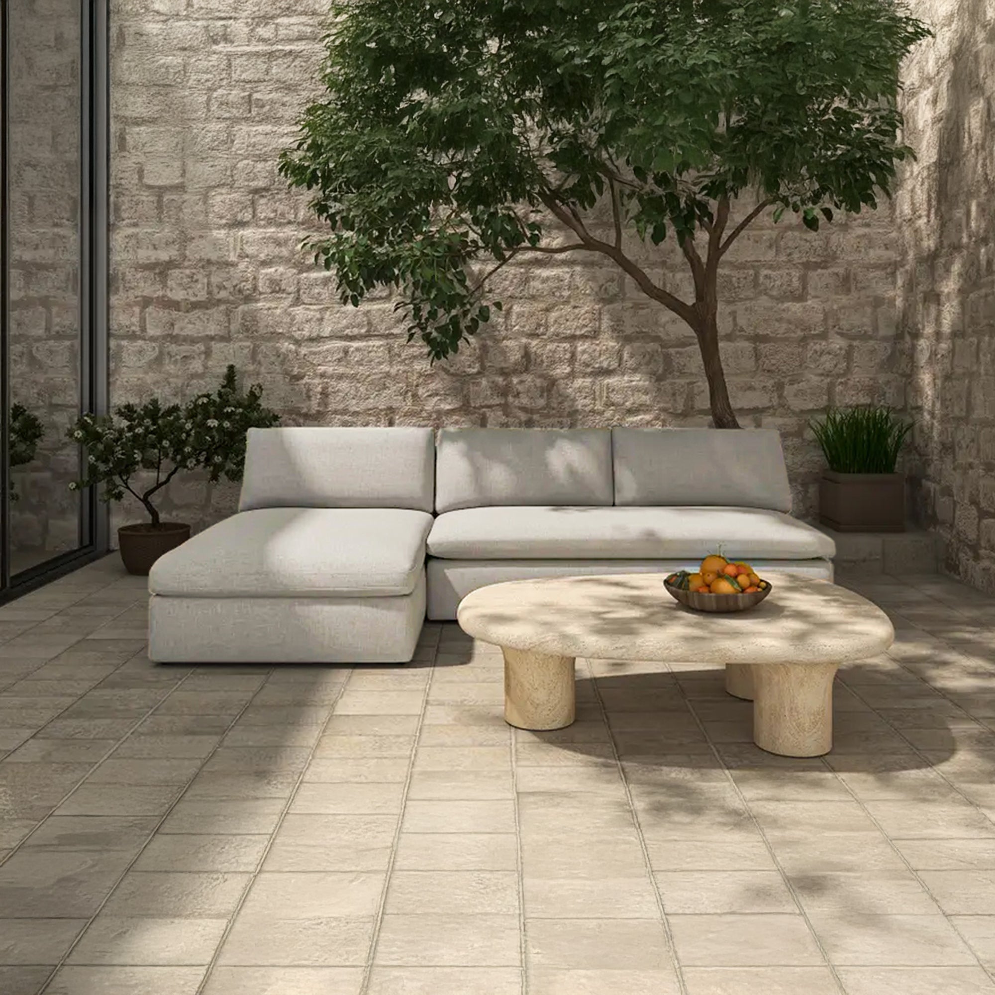 Moes Miles Outdoor Chaise Speckled Light Grey MO-1016-29