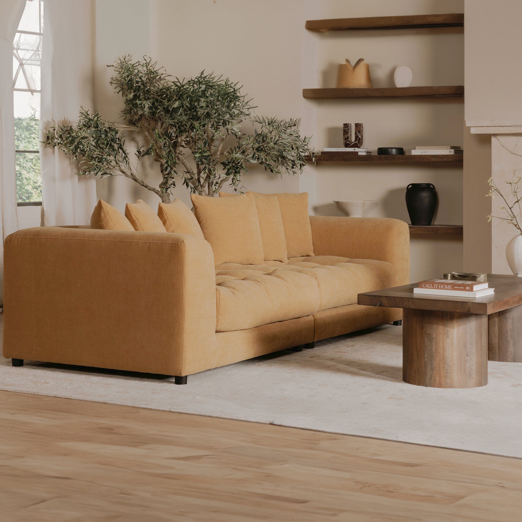 Moes Davie Sofa Golden Yellow MO-1024-09-0