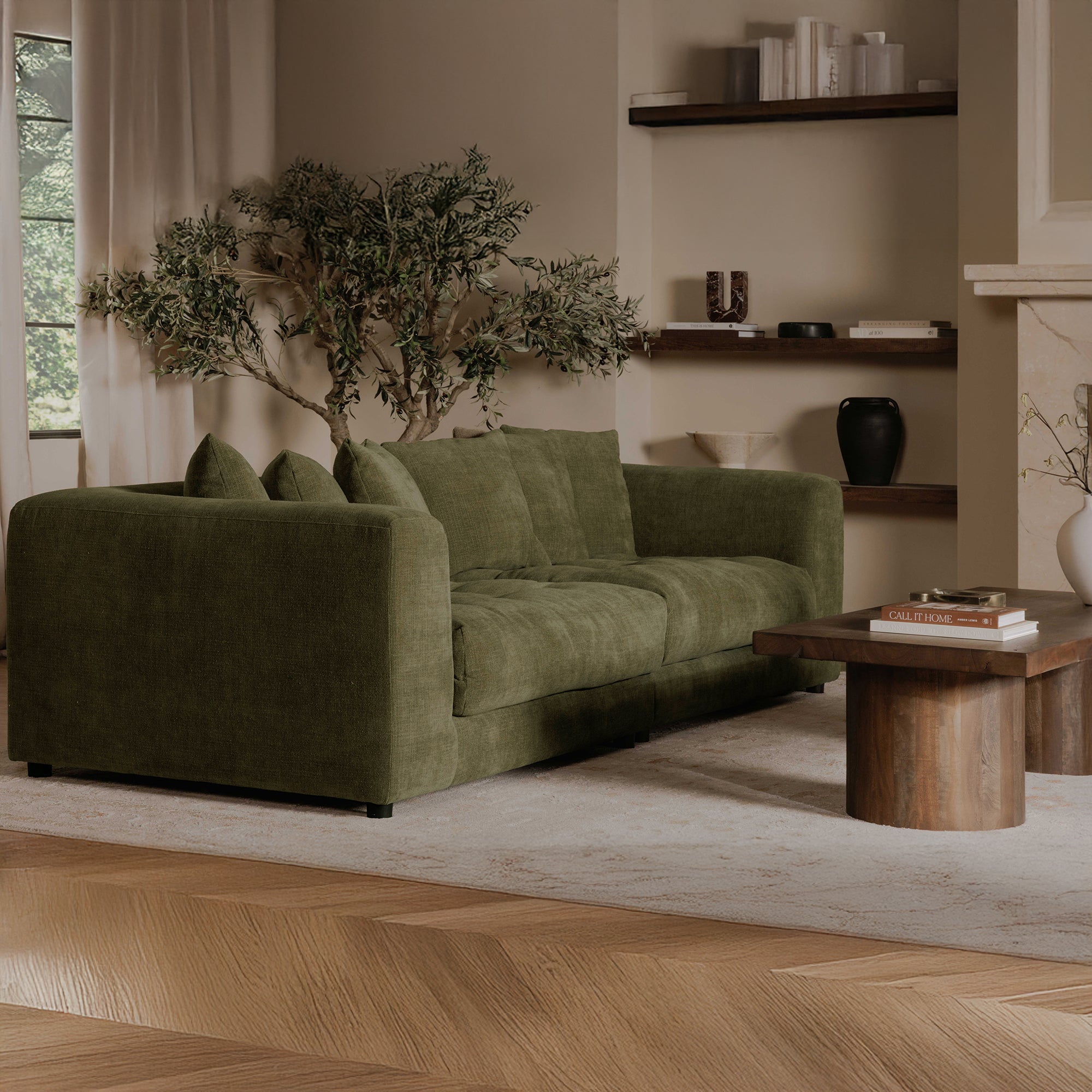 Moes Davie Sofa Olive MO-1024-16-0