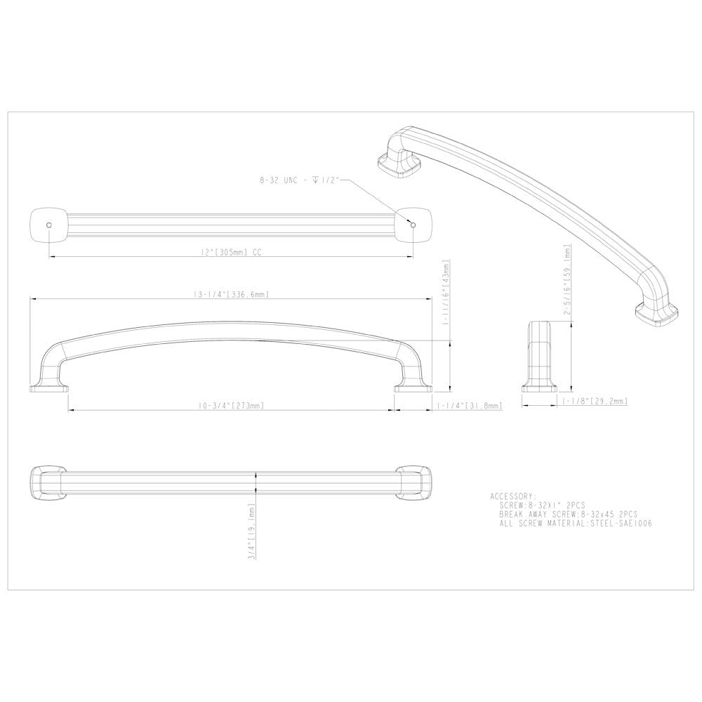 Hardware Resources 96 mm Center-to-Center Satin Nickel Belcastel 1 Cabinet Pull