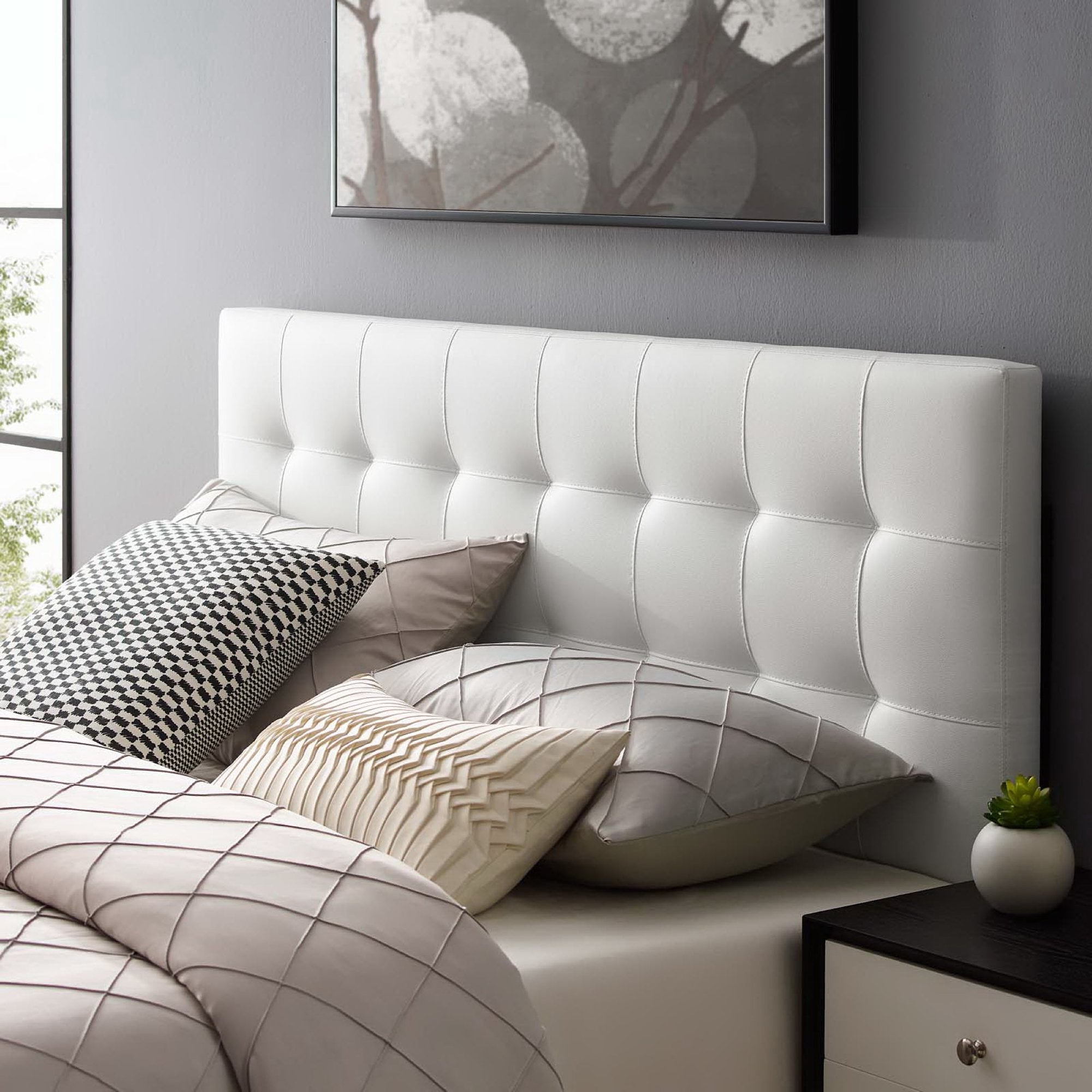 Modway Lily Upholstered Vinyl Queen Headboard