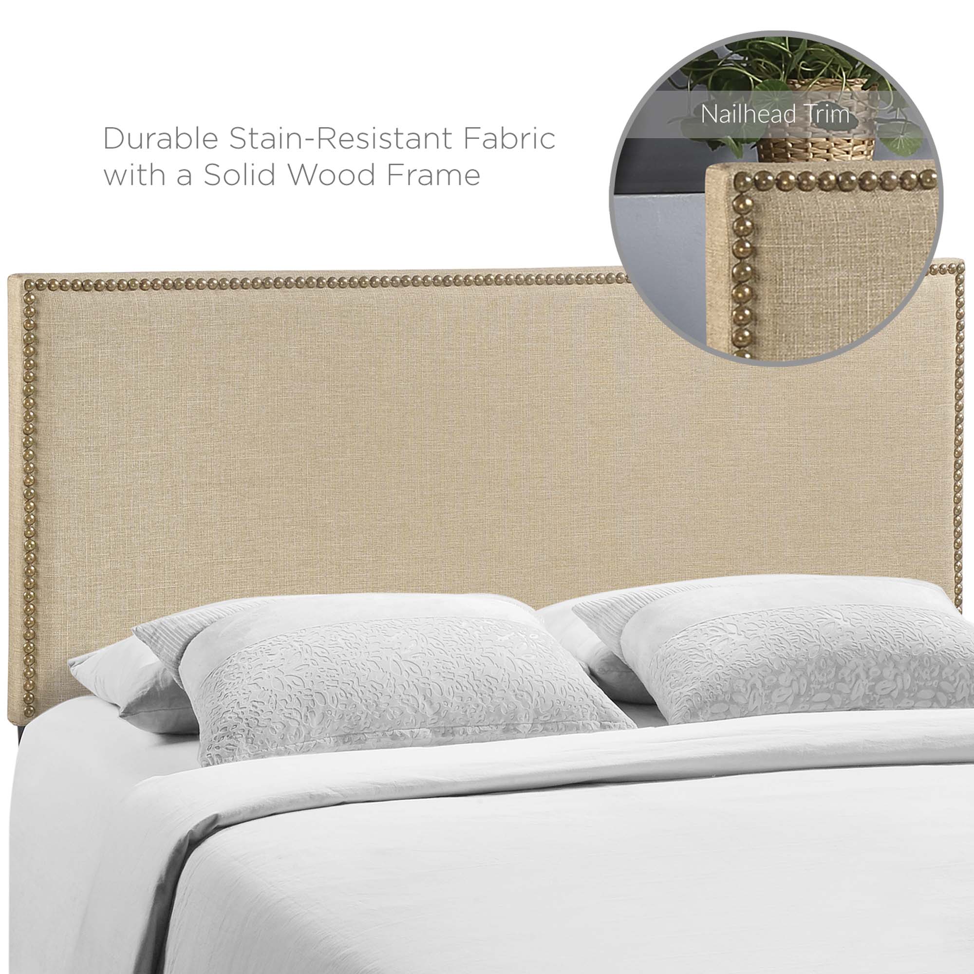 Modway Region Nailhead Upholstered Queen Headboard