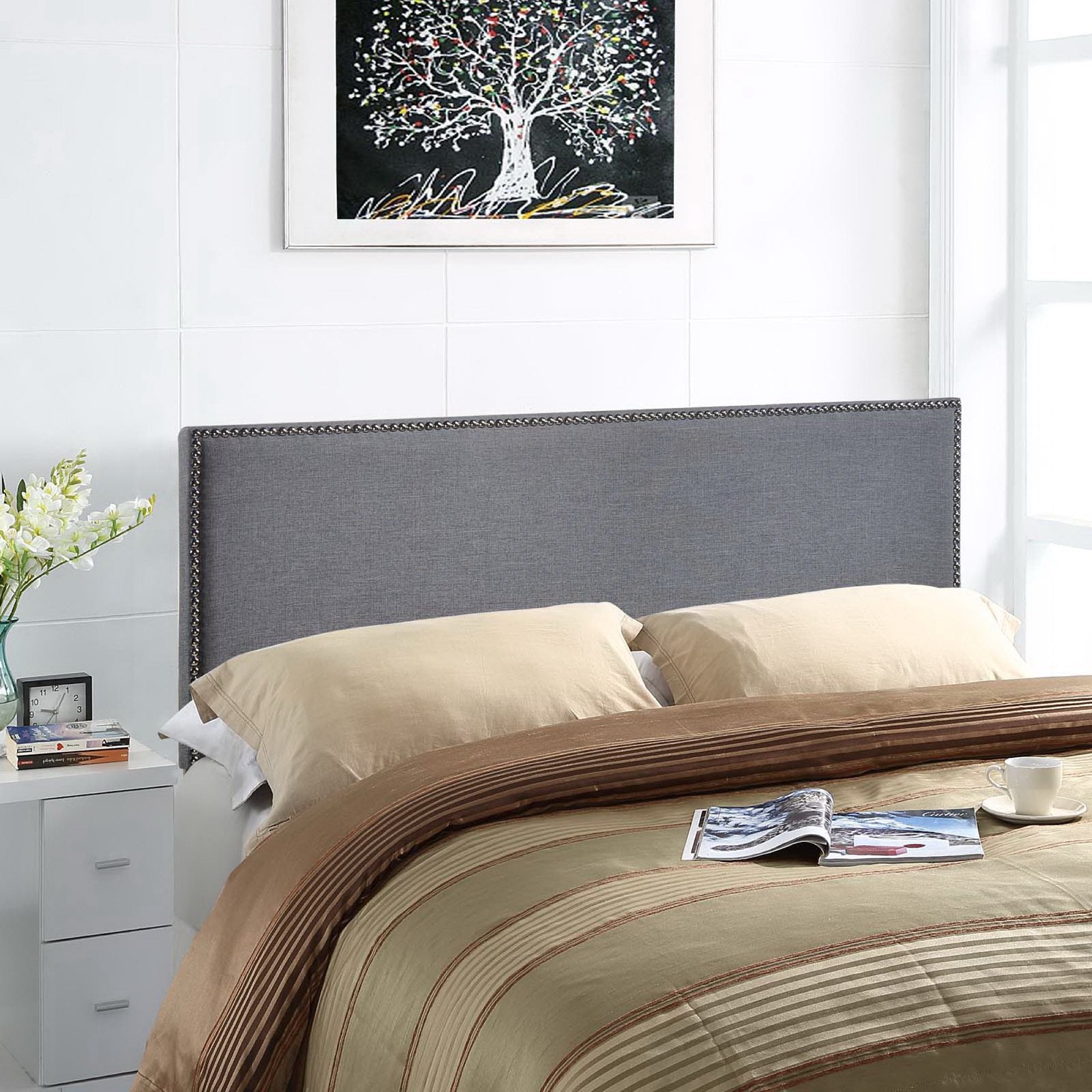 Modway Region Nailhead Upholstered Queen Headboard