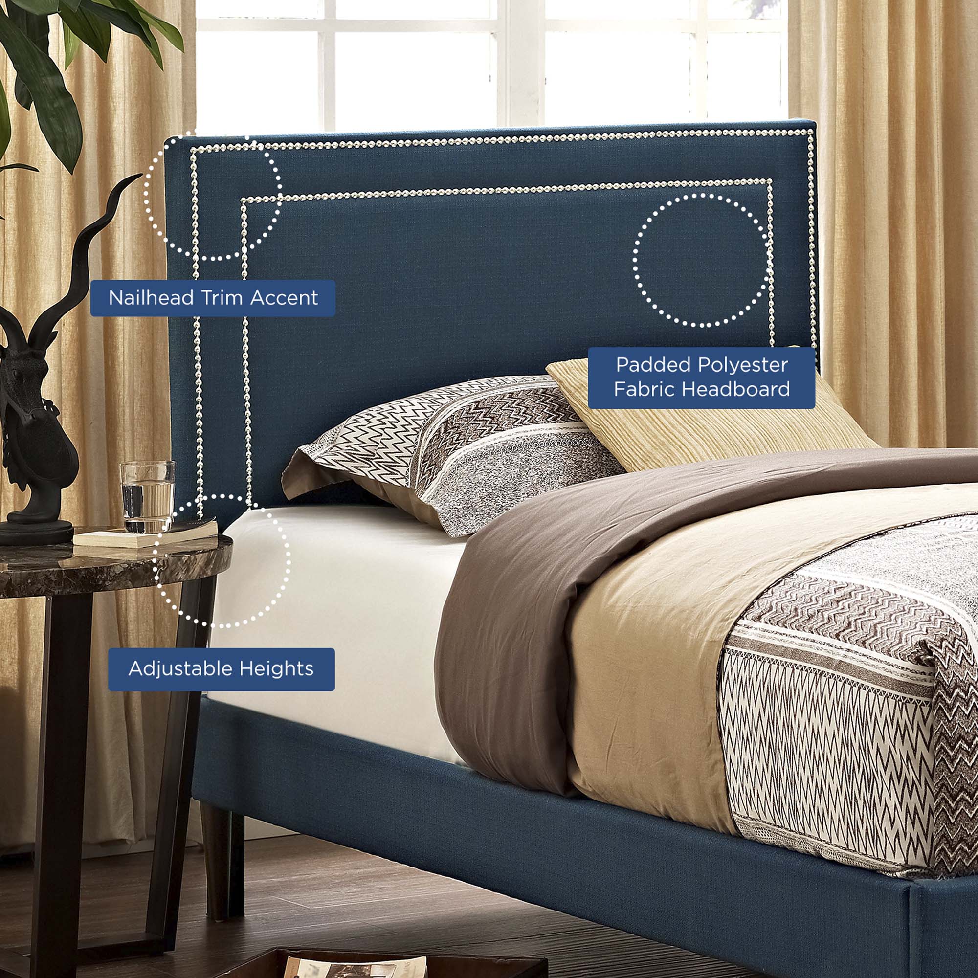 Modway Jessamine Upholstered Fabric Twin Headboard
