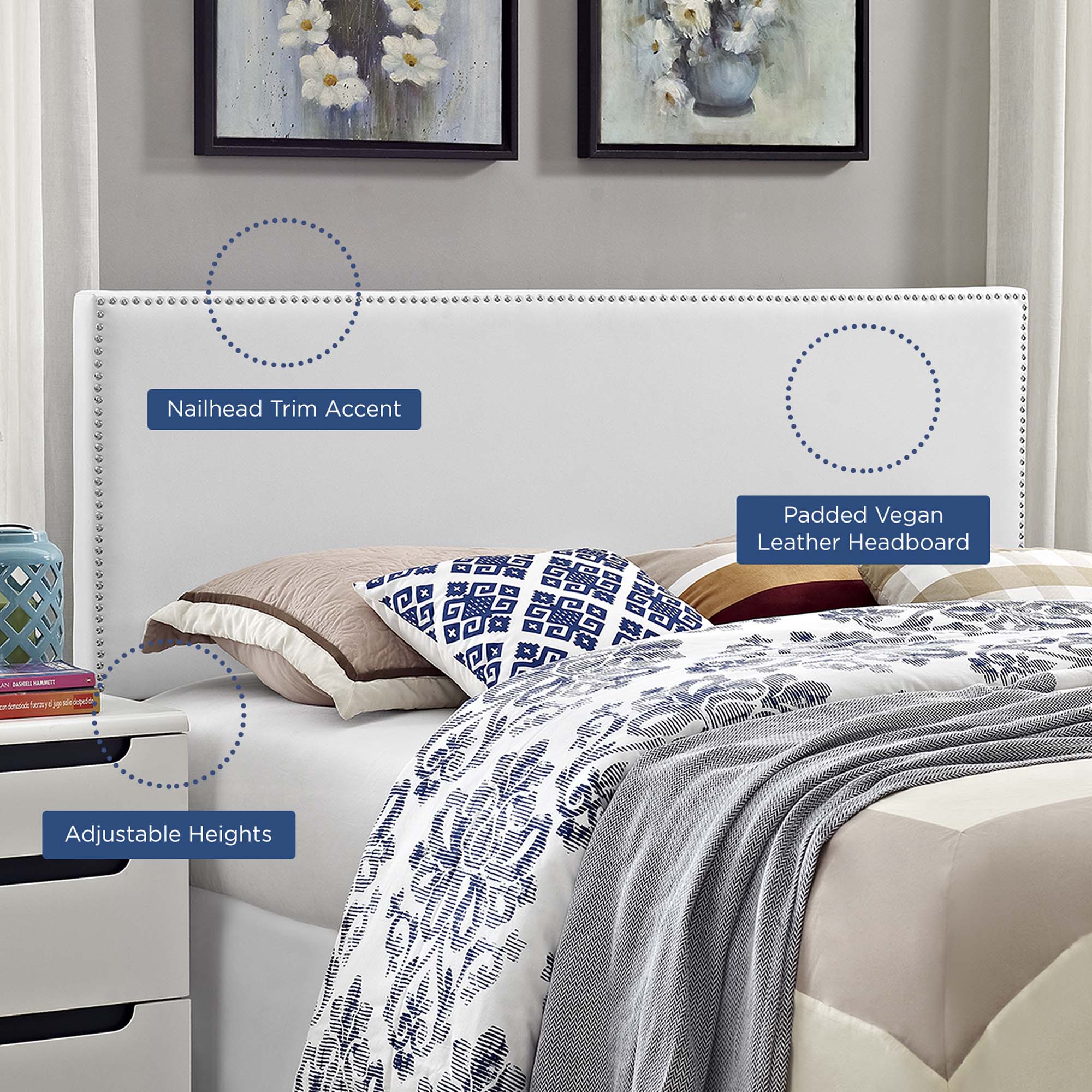 Modway Phoebe Upholstered Vinyl Full Headboard