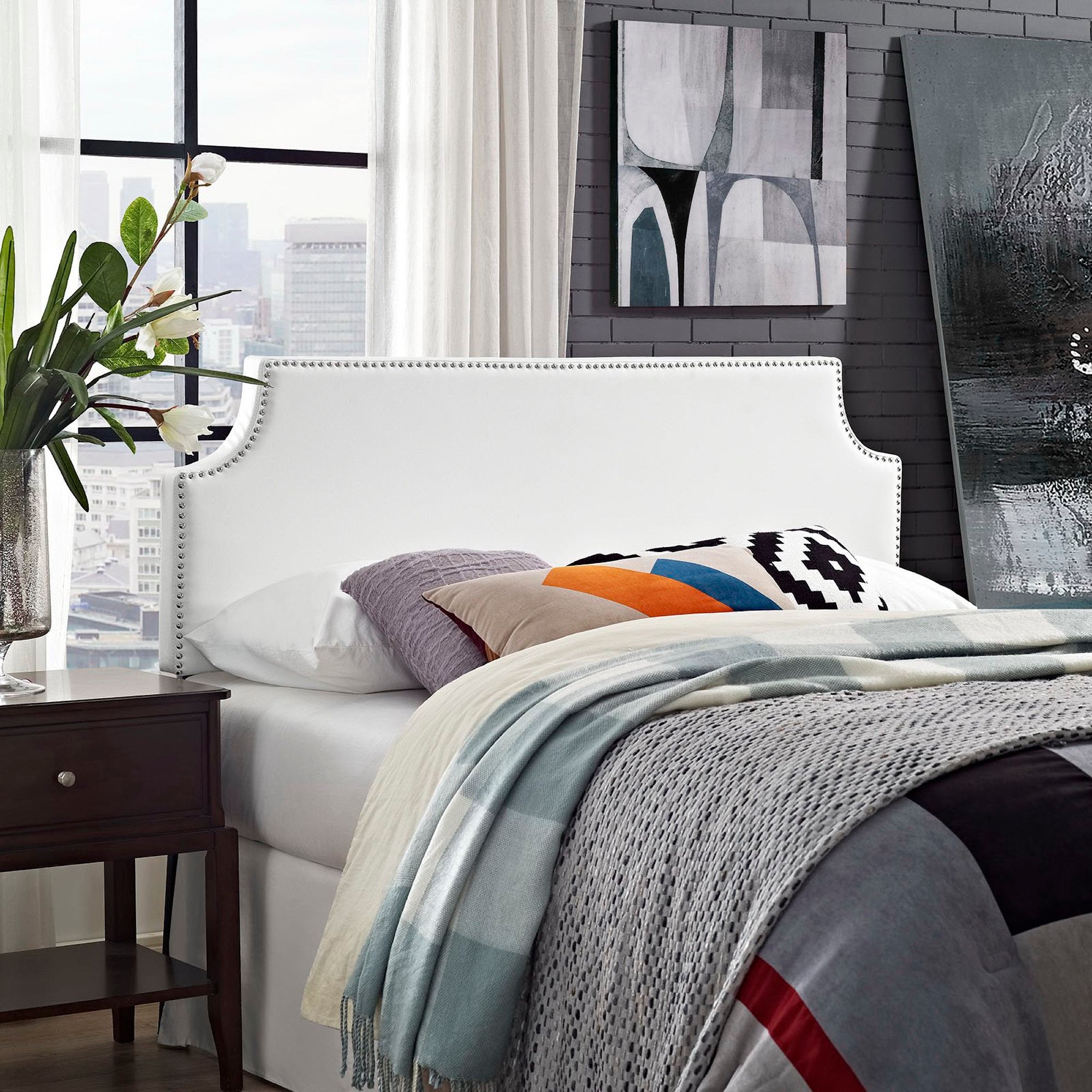 Modway Laura Upholstered Vinyl Full Headboard