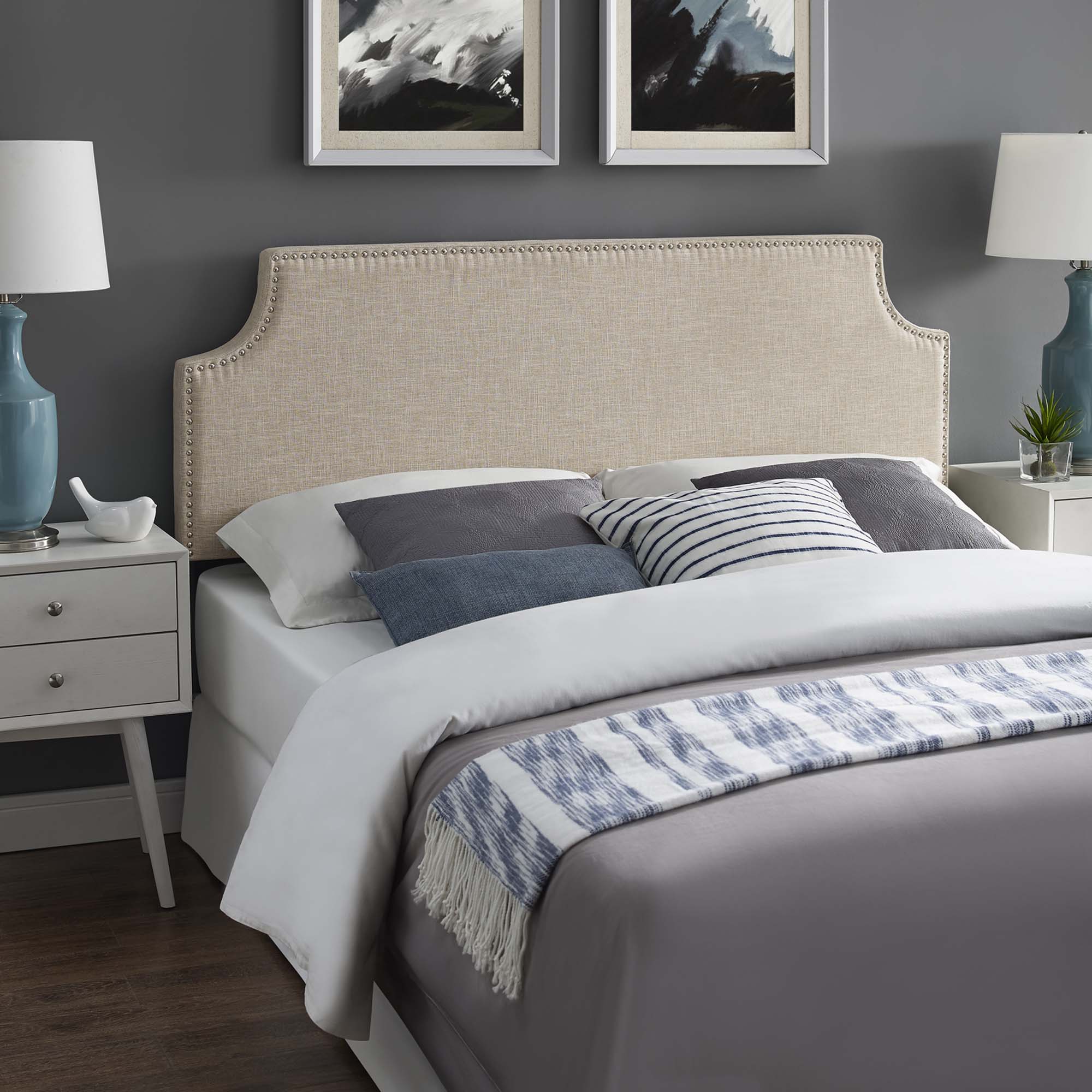 Modway Laura Upholstered Fabric Queen Headboard