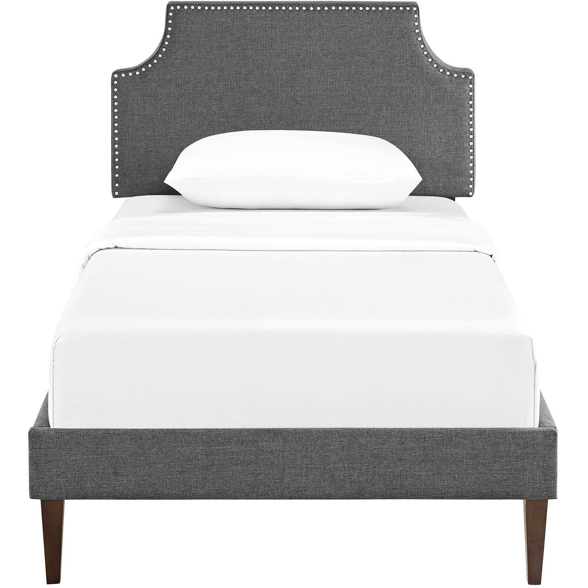 Modway Laura Fabric Twin Platform Bed with Squared Tapered Legs