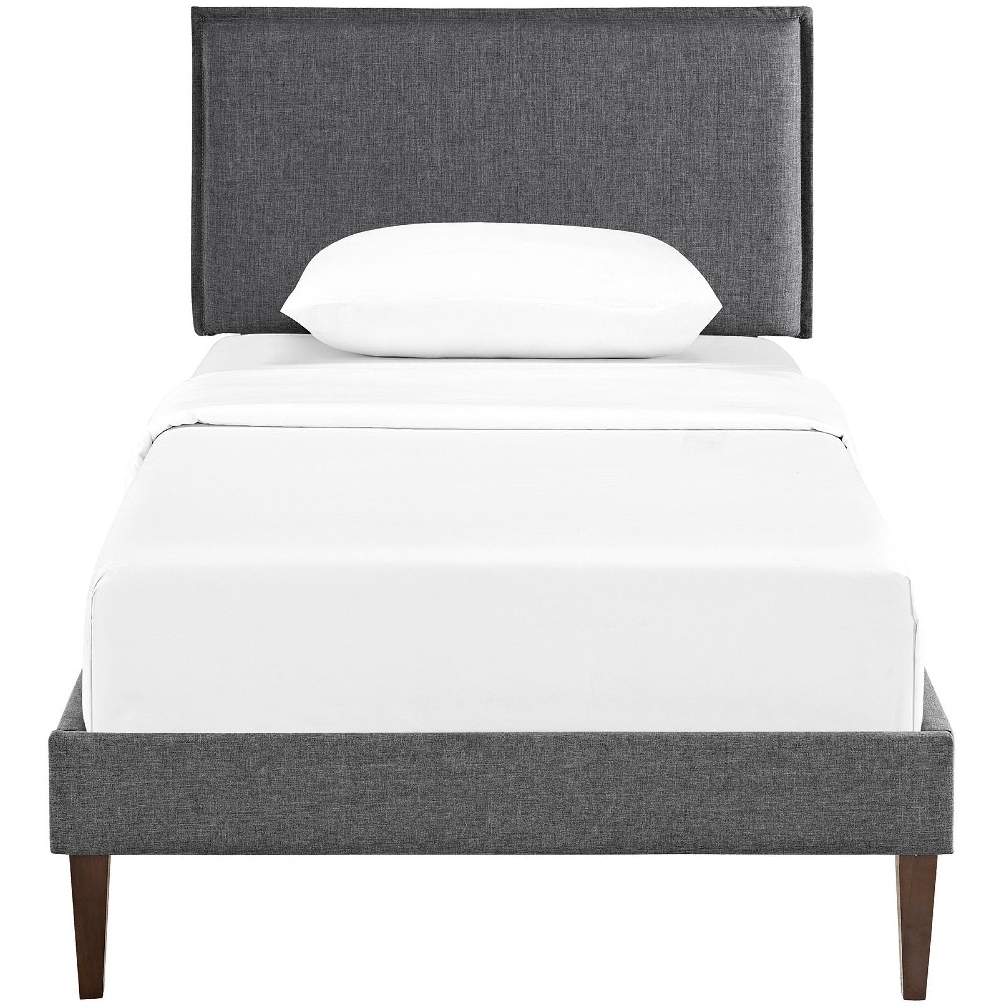 Modway Camille Fabric Twin Platform Bed with Squared Tapered Legs