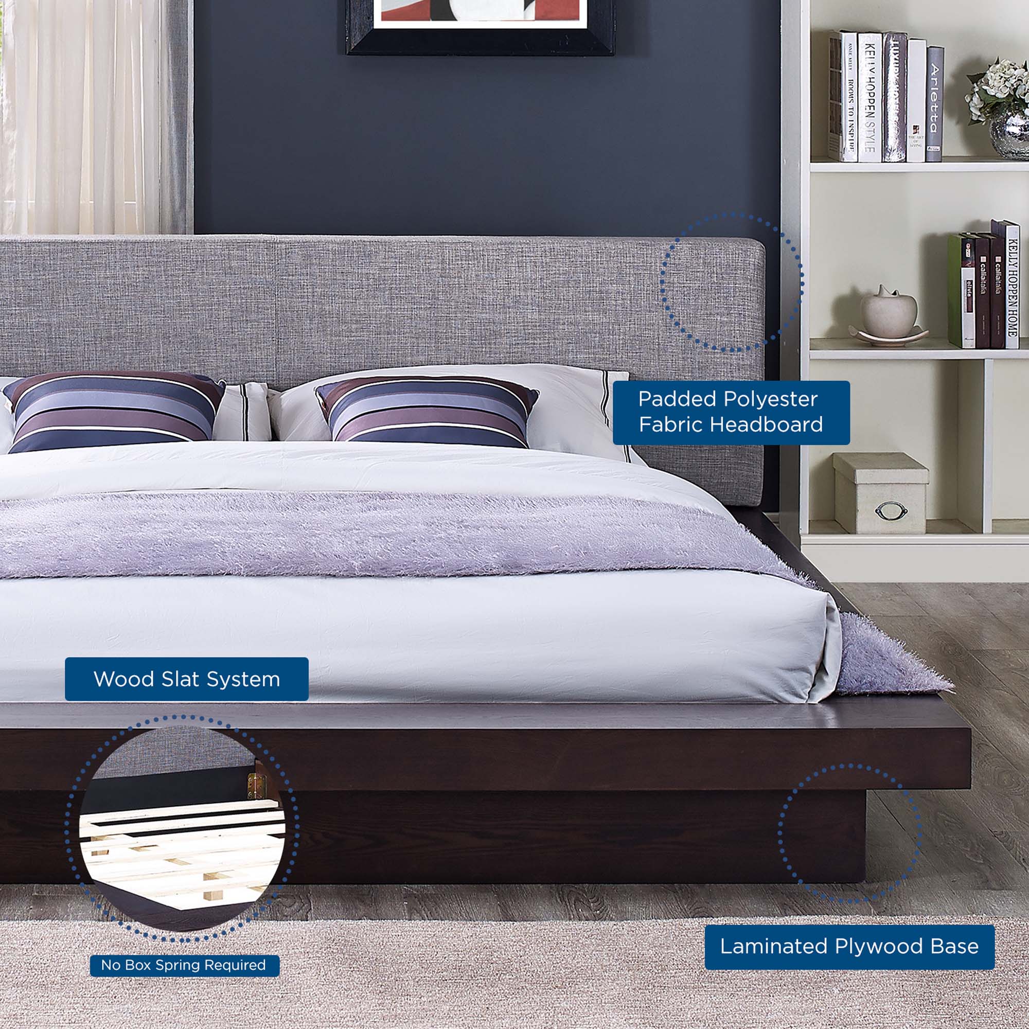 Modway Freja Fabric Queen Platform Bed