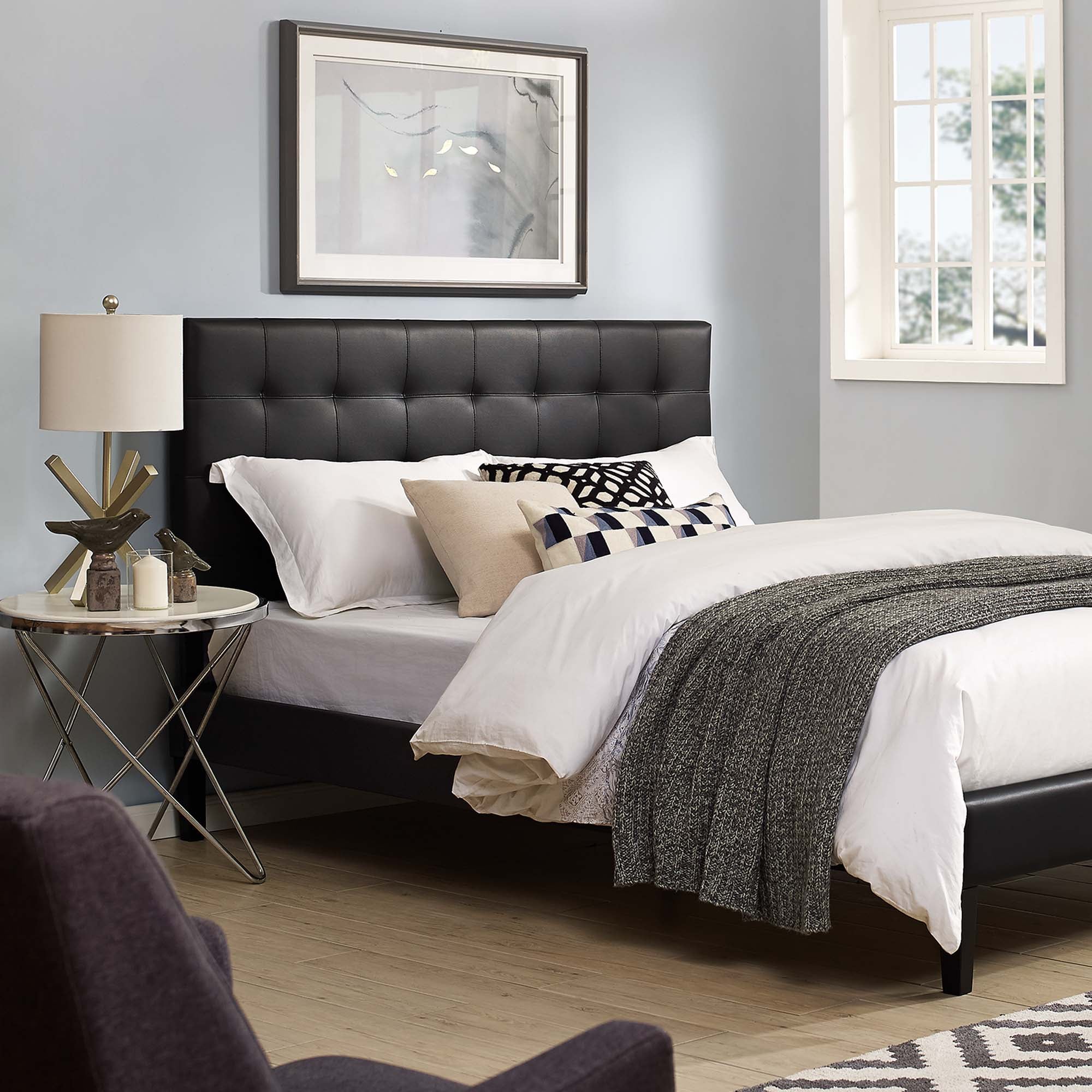 Modway Paisley Tufted Upholstered Faux Leather Full / Queen Headboard