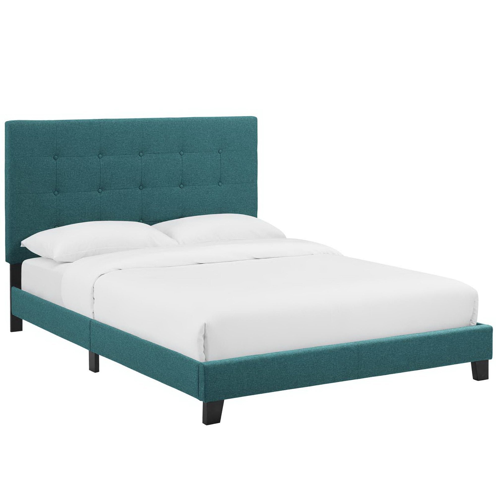 Modway Melanie Tufted Button Upholstered Fabric Queen Platform Bed