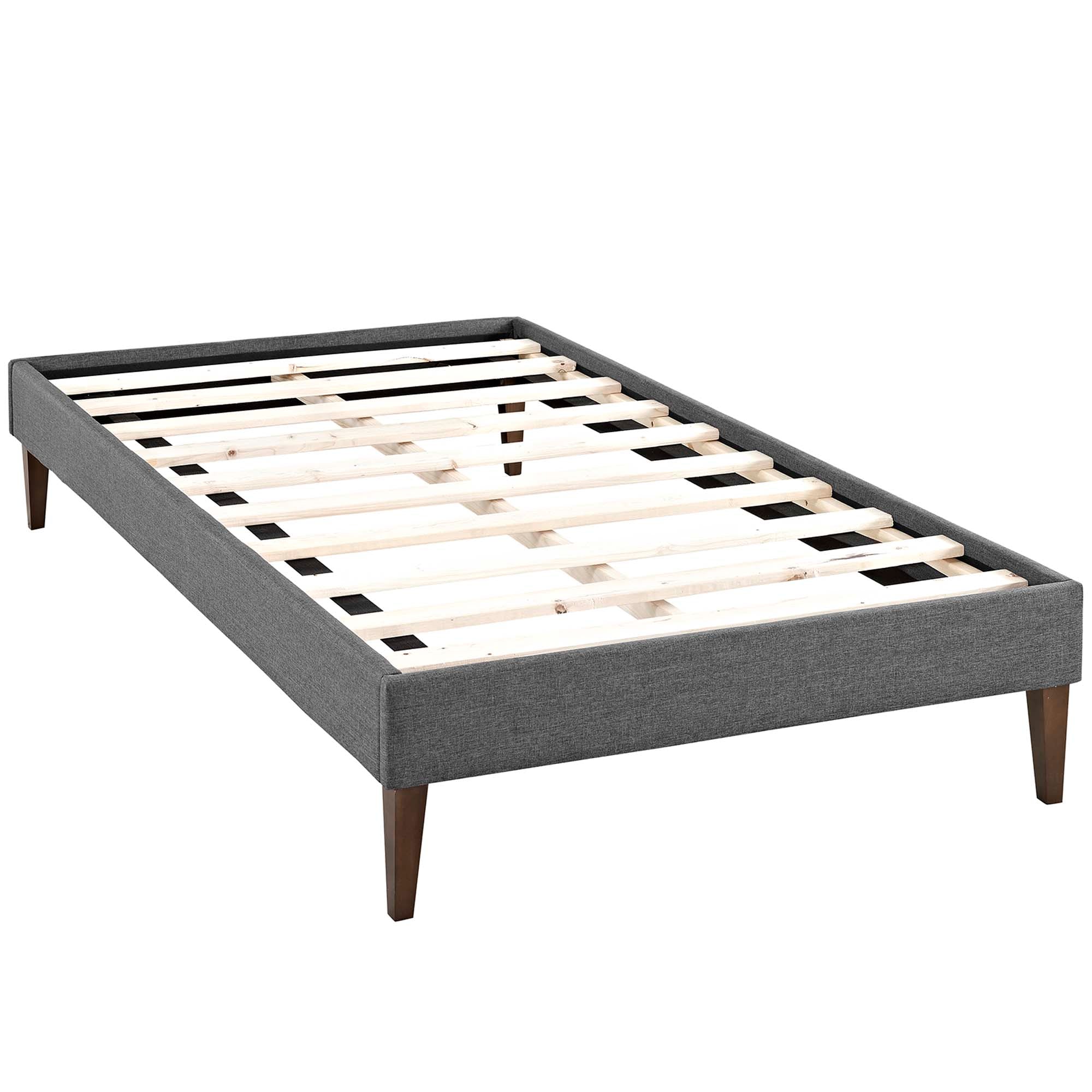 Modway Tessie Fabric Twin Bed Frame with Squared Tapered Legs