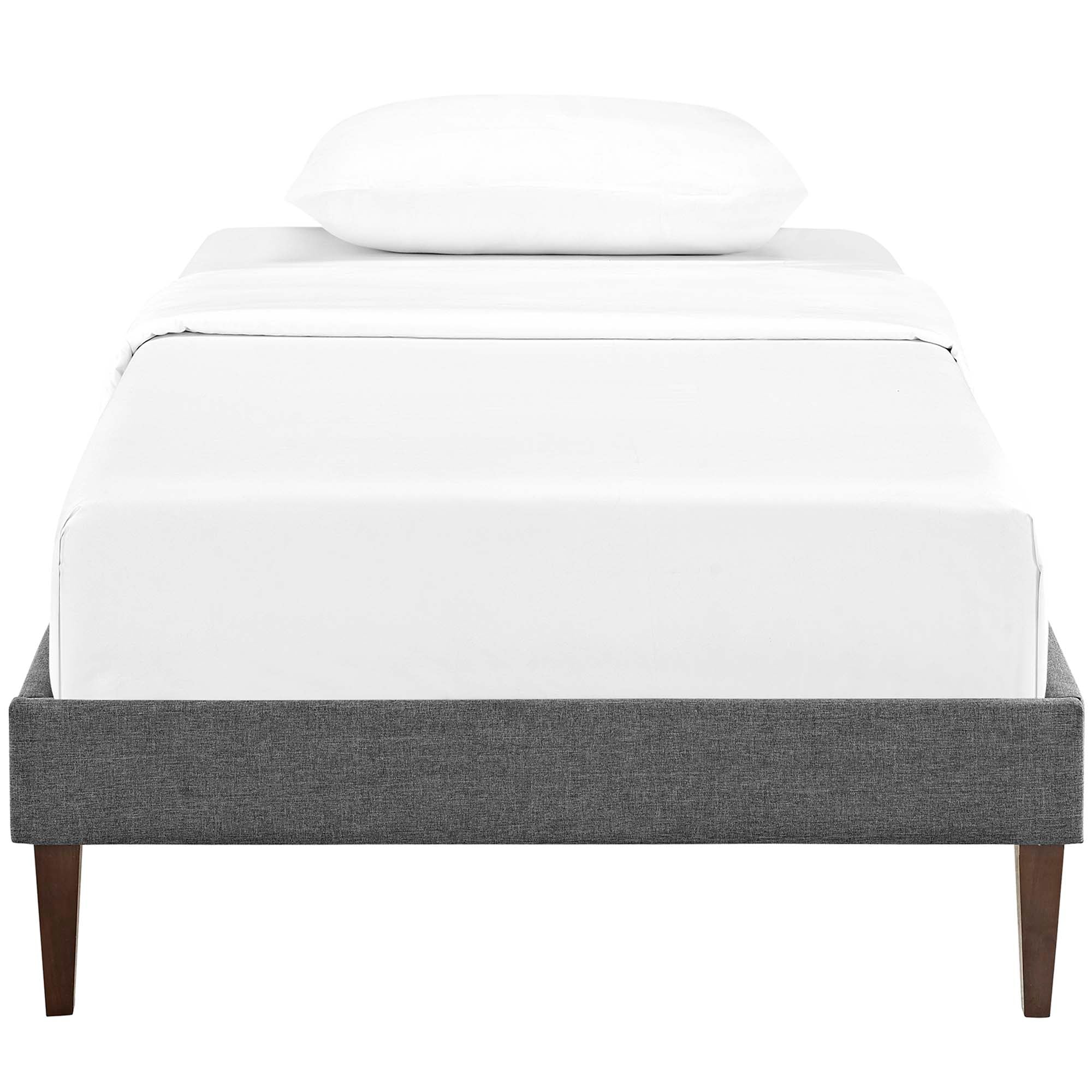 Modway Tessie Fabric Twin Bed Frame with Squared Tapered Legs