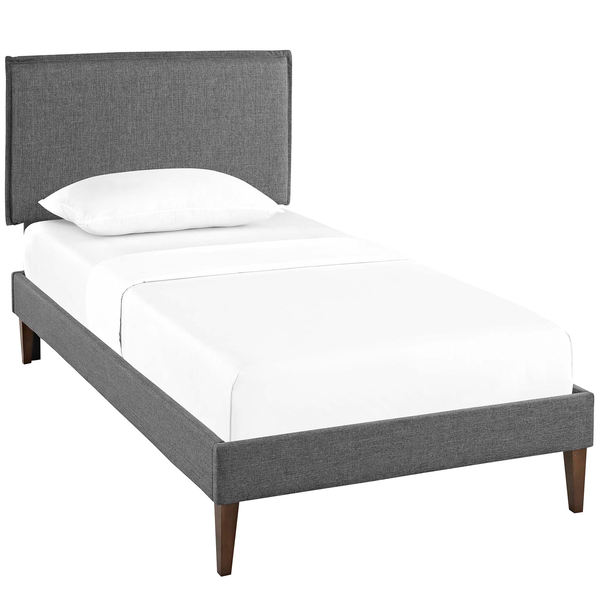 Modway Amaris Fabric Twin Platform Bed with Squared Tapered Legs