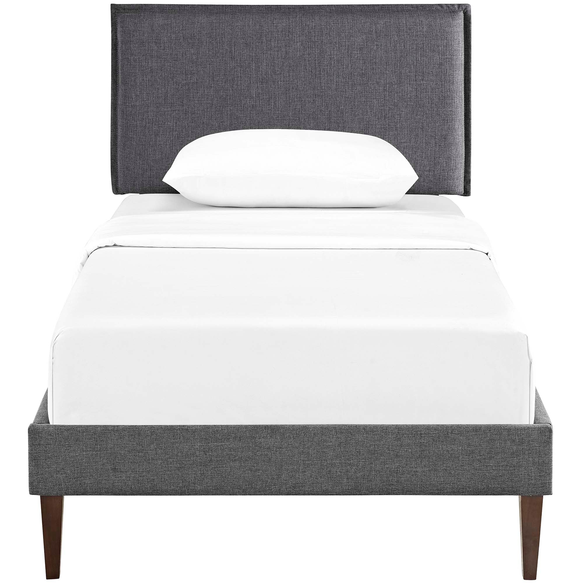 Modway Amaris Fabric Twin Platform Bed with Squared Tapered Legs