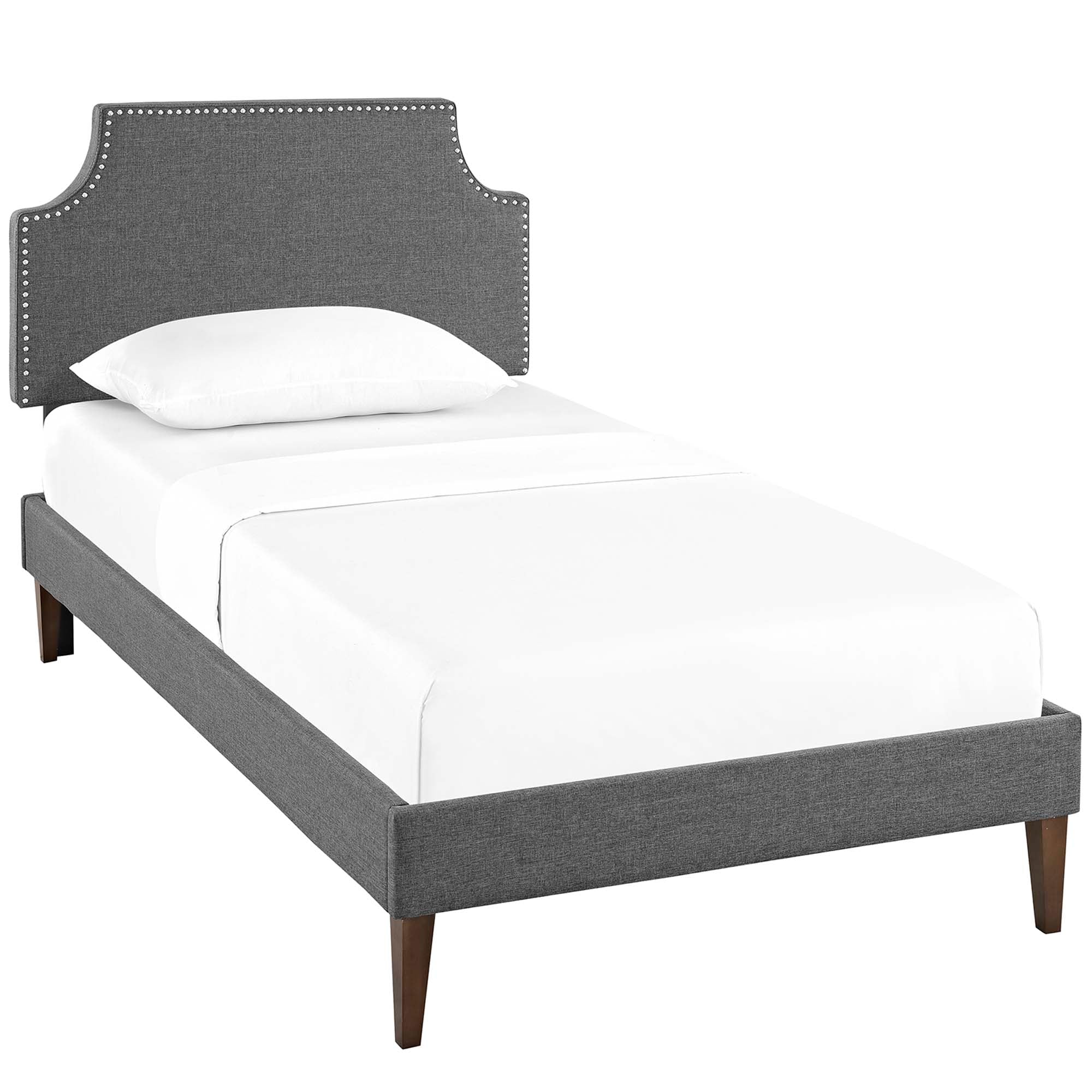 Modway Corene Fabric Twin Platform Bed with Squared Tapered Legs