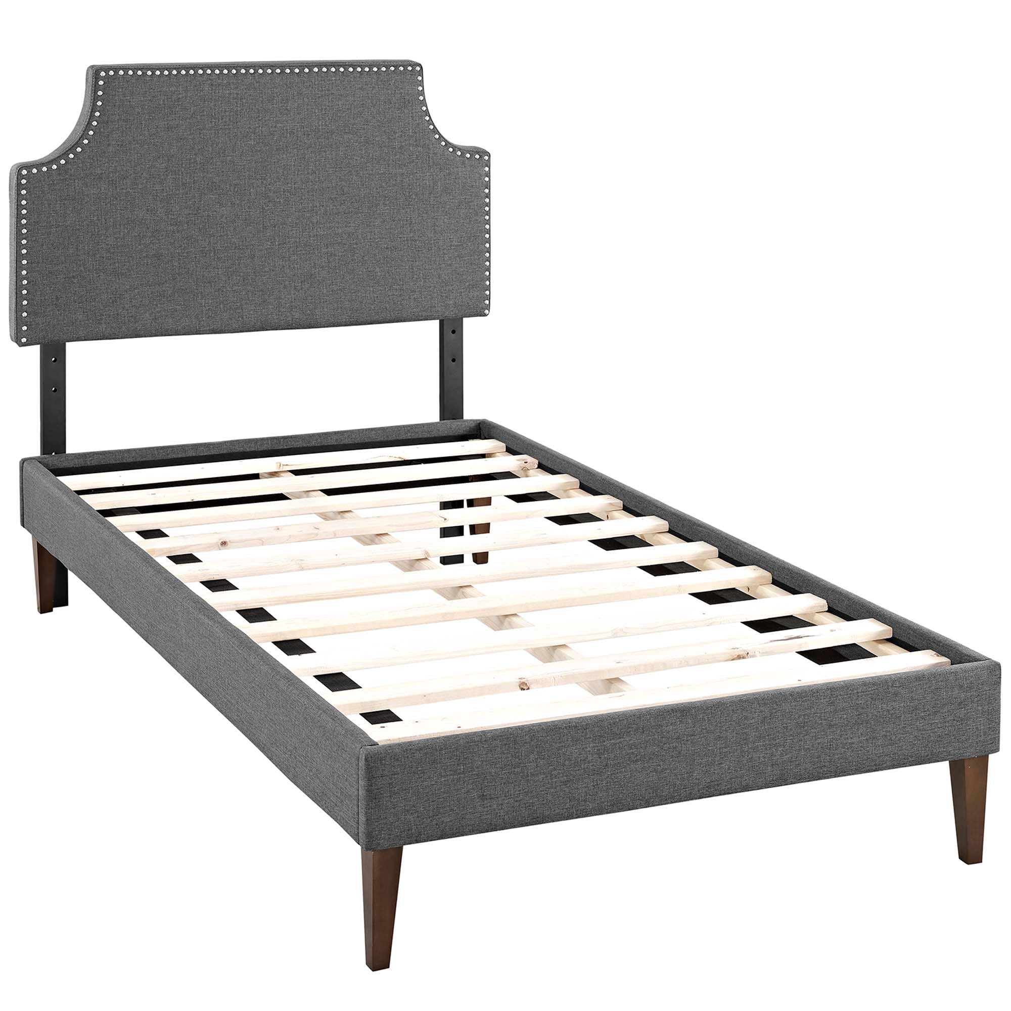 Modway Corene Fabric Twin Platform Bed with Squared Tapered Legs