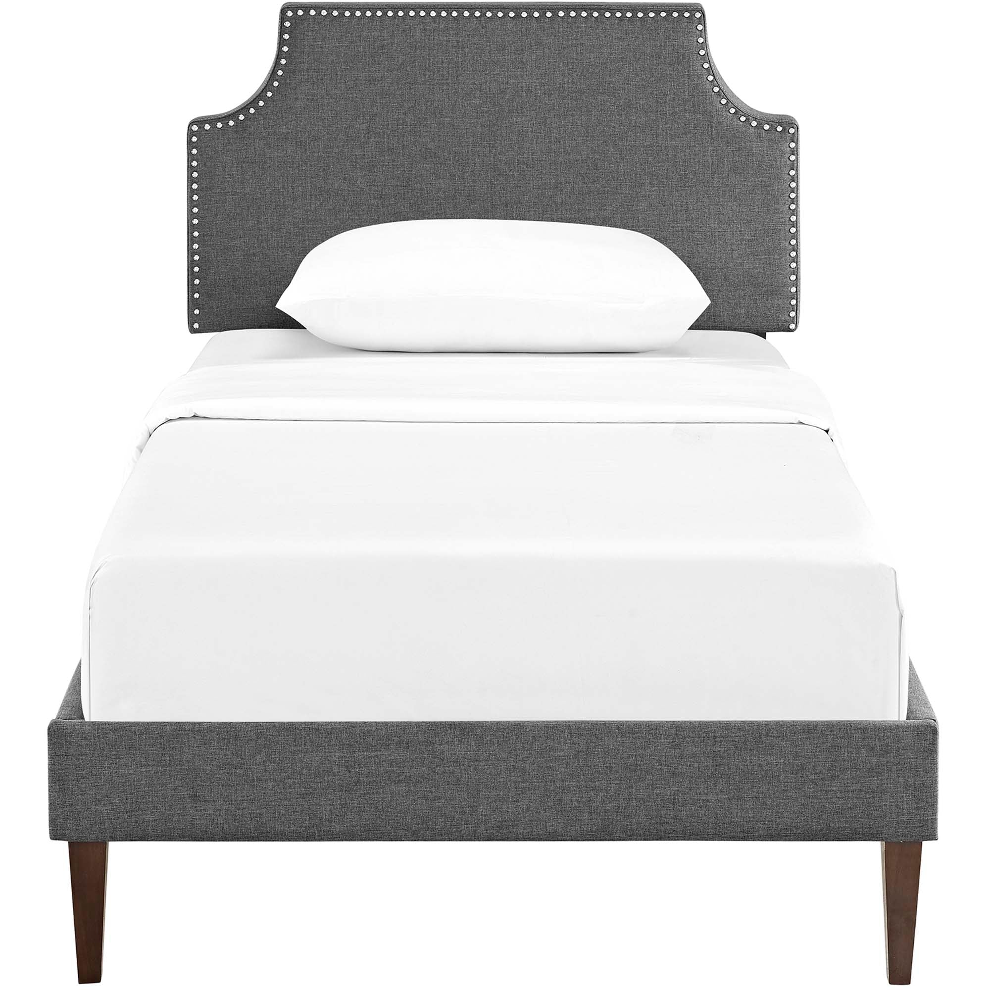 Modway Corene Fabric Twin Platform Bed with Squared Tapered Legs