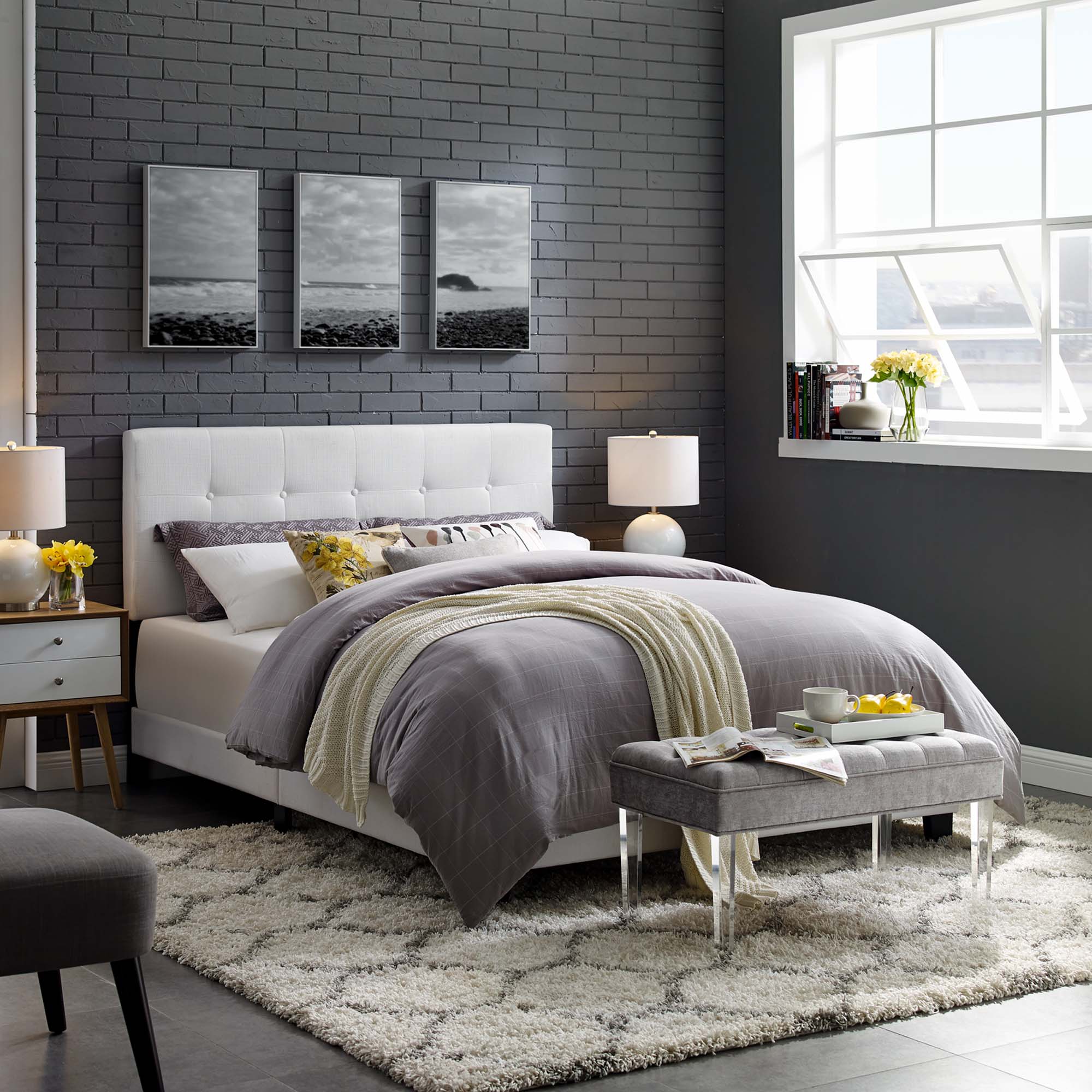 Modway Amira Upholstered Fabric Queen Bed