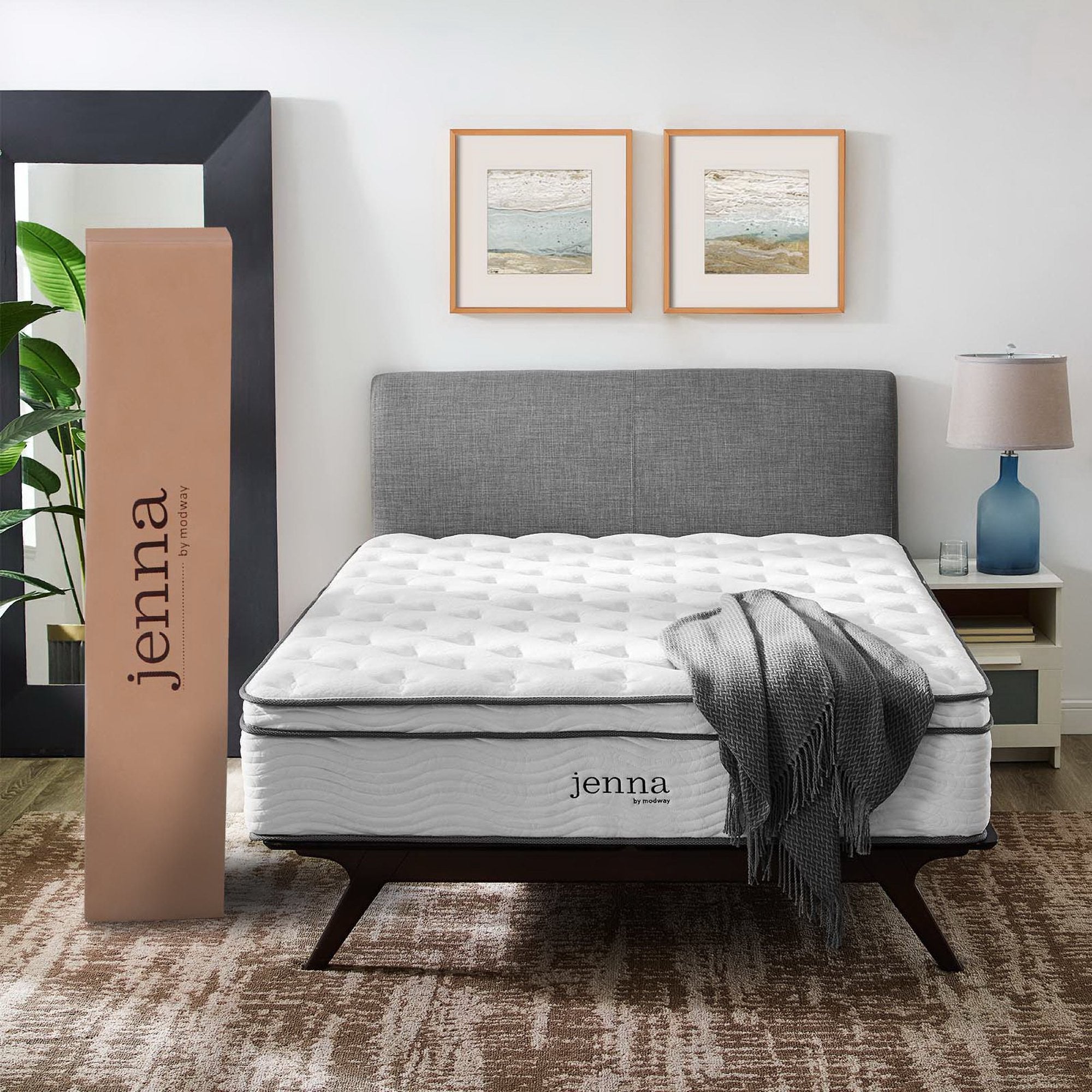 Modway Jenna 14" Innerspring and Foam California King Mattress