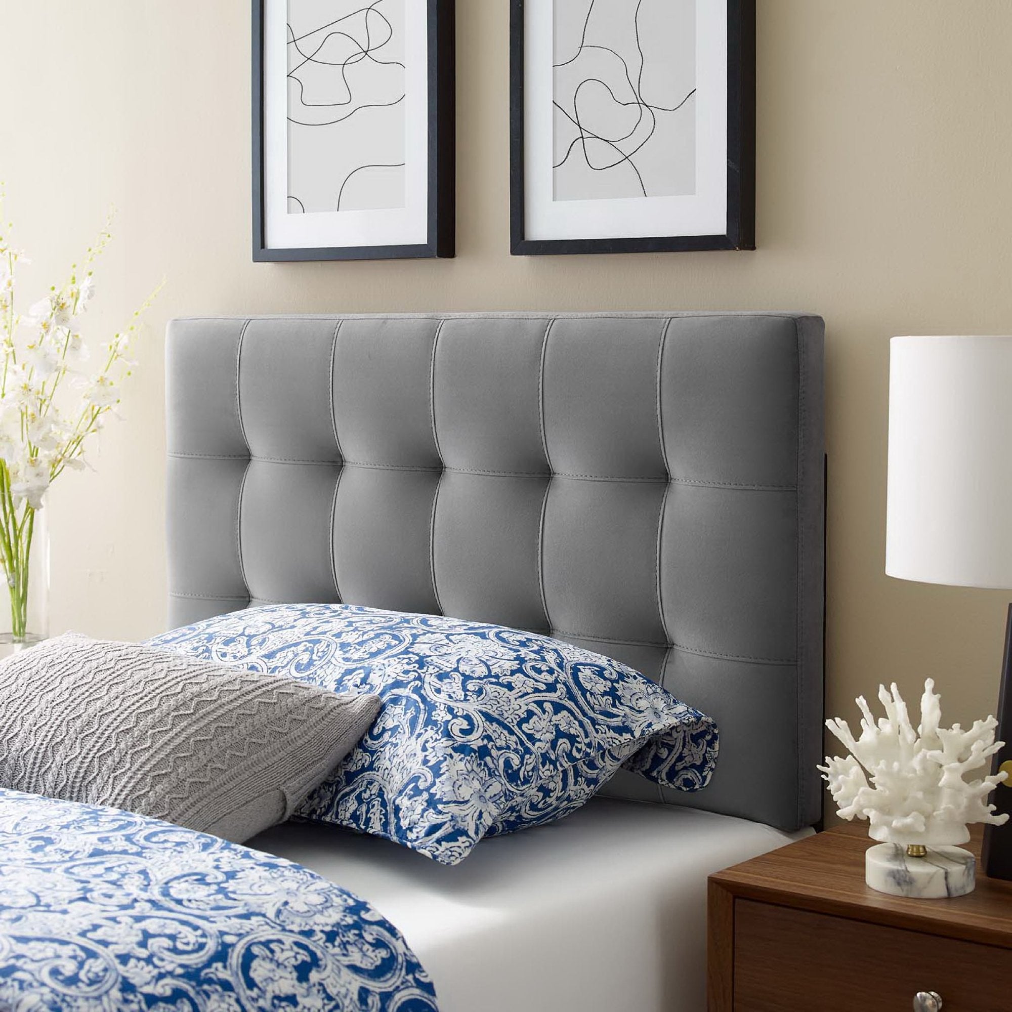 Modway Lily Biscuit Tufted Performance Velvet Twin Headboard