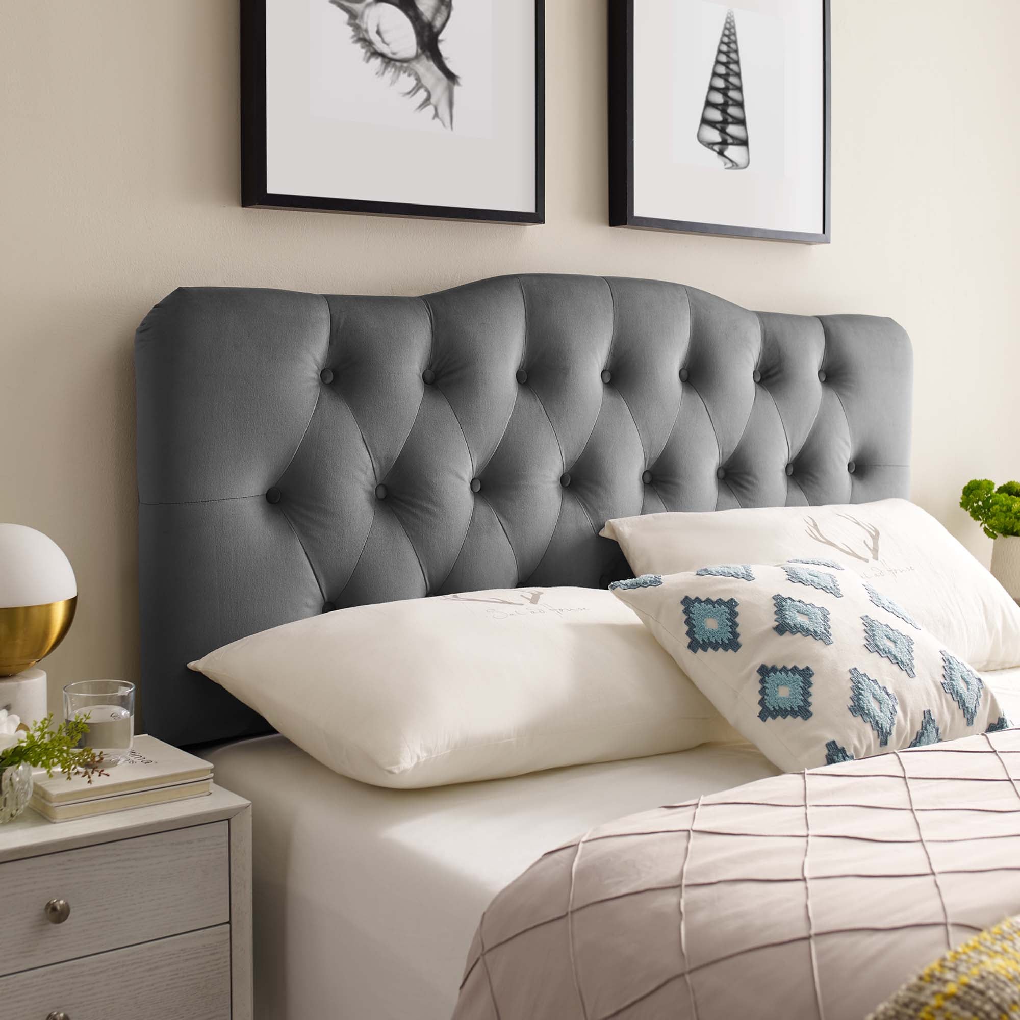 Modway Annabel Diamond Tufted Performance Velvet King Headboard