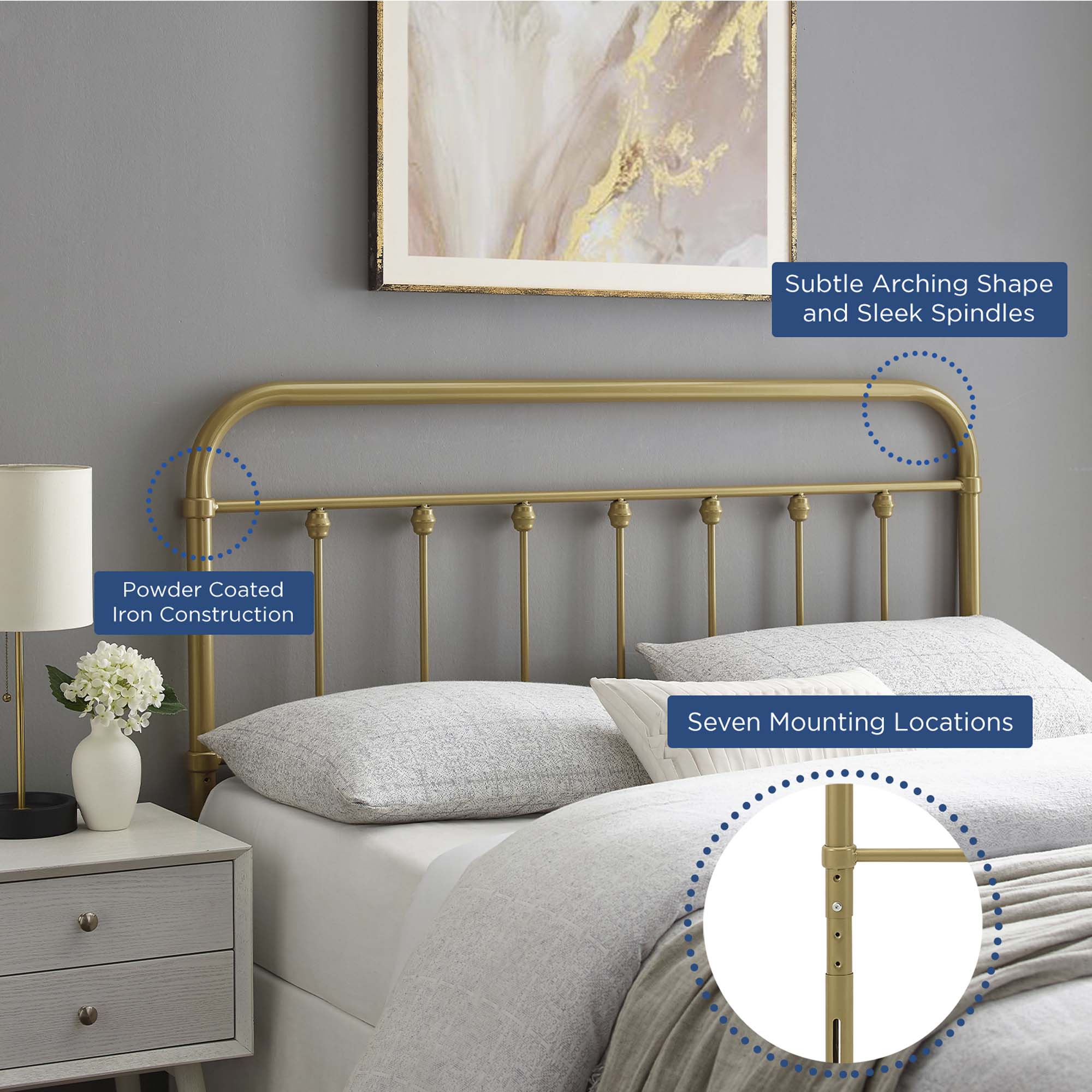 Modway Sage Metal Queen Headboard