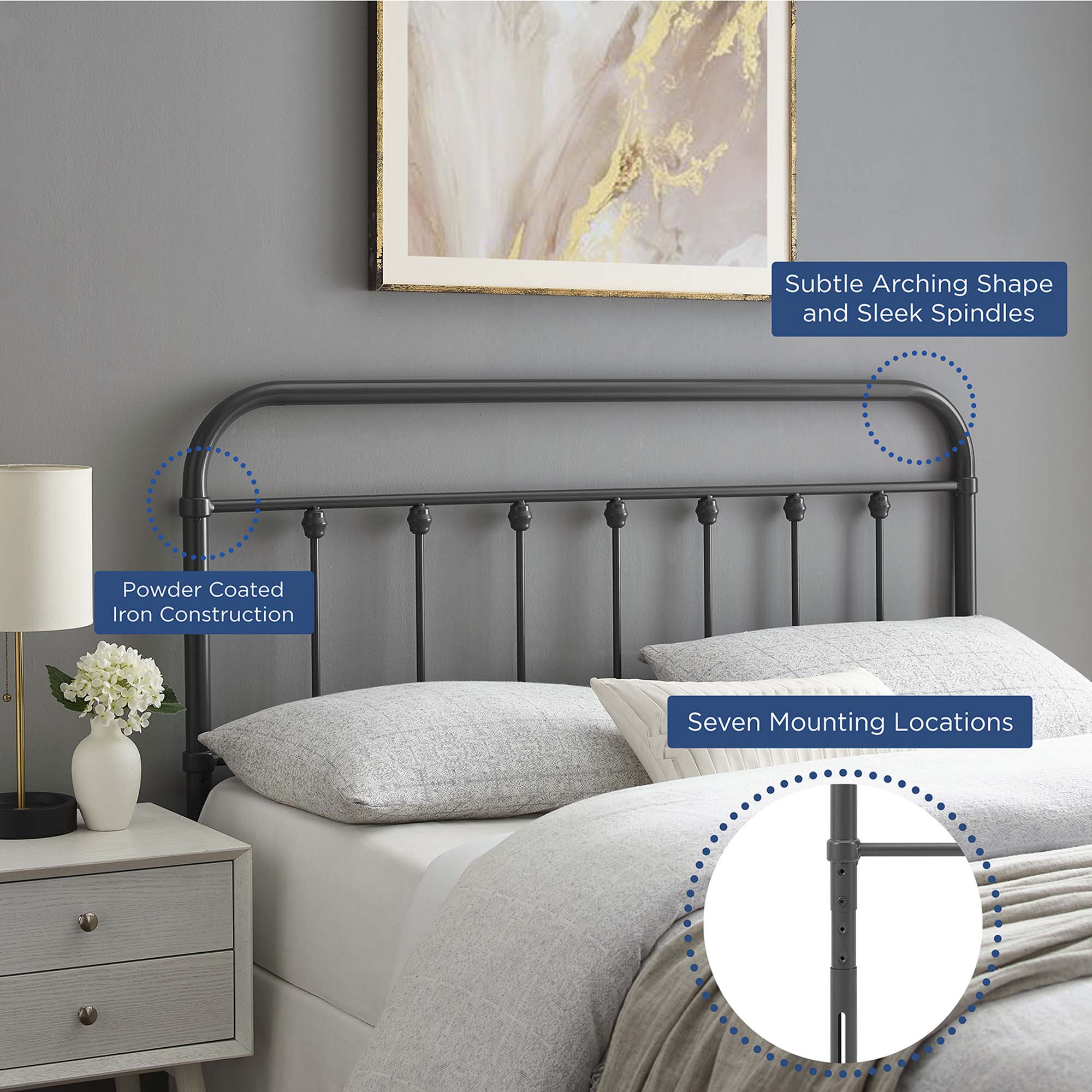 Modway Sage Metal Queen Headboard