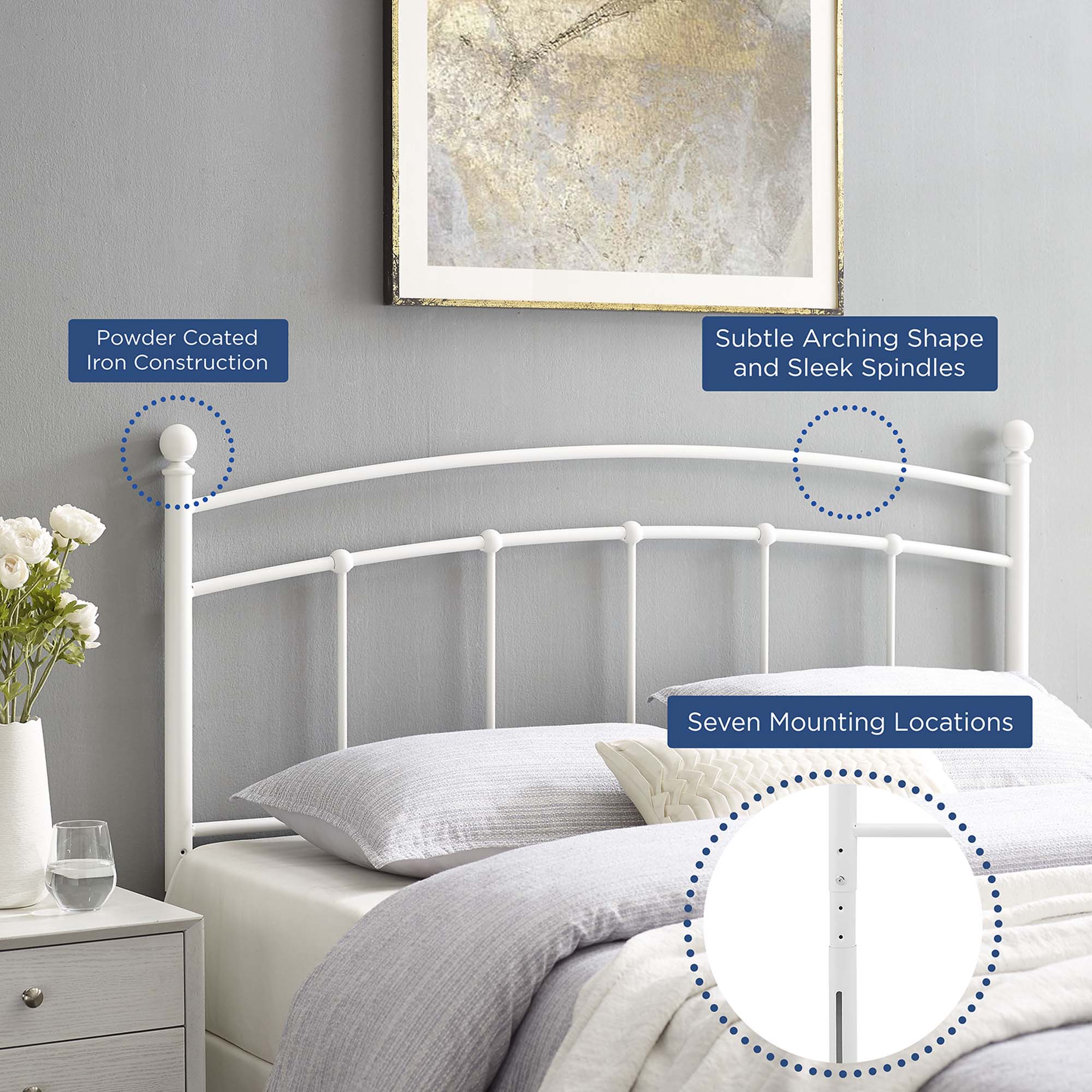 Modway Abigail Metal Twin Headboard