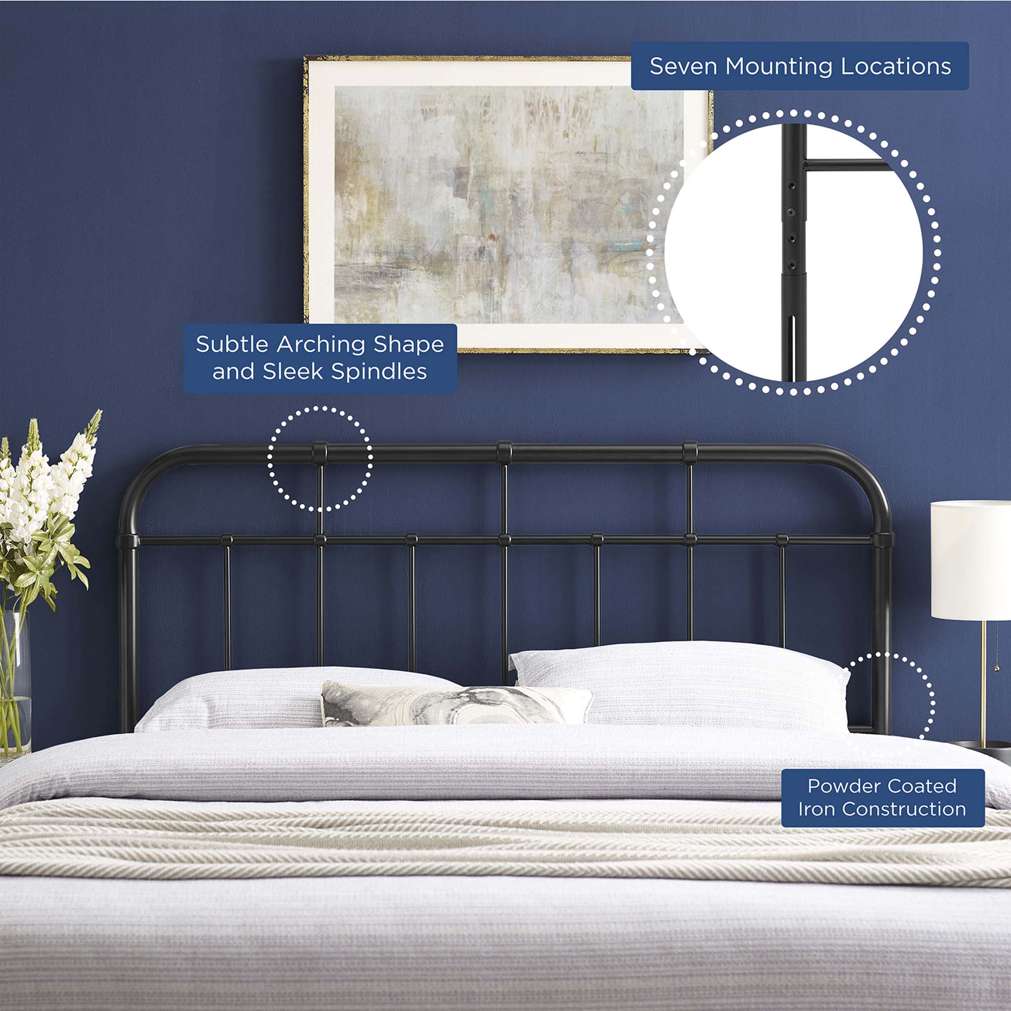 Modway Alessia Metal King Headboard